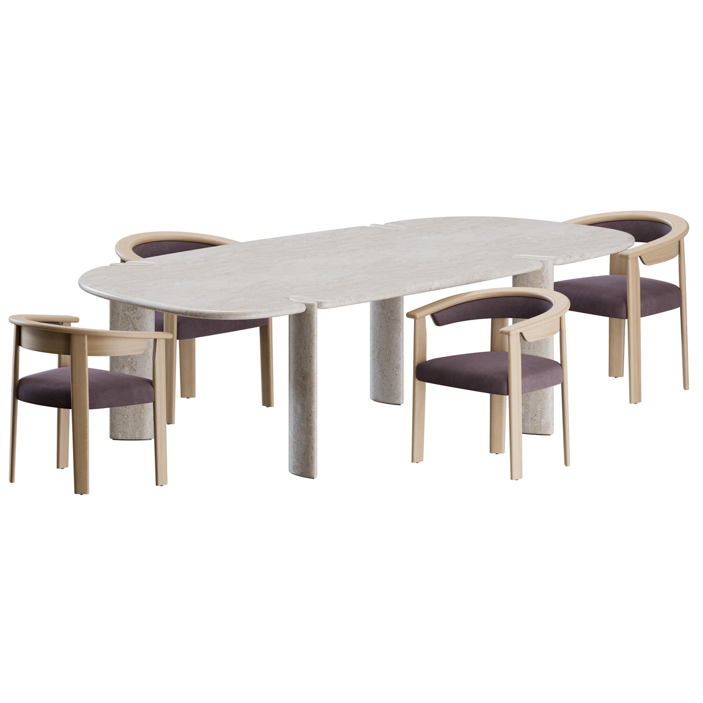 Afra Chair Isamu Table By Baxter 3D model on AddModel.com