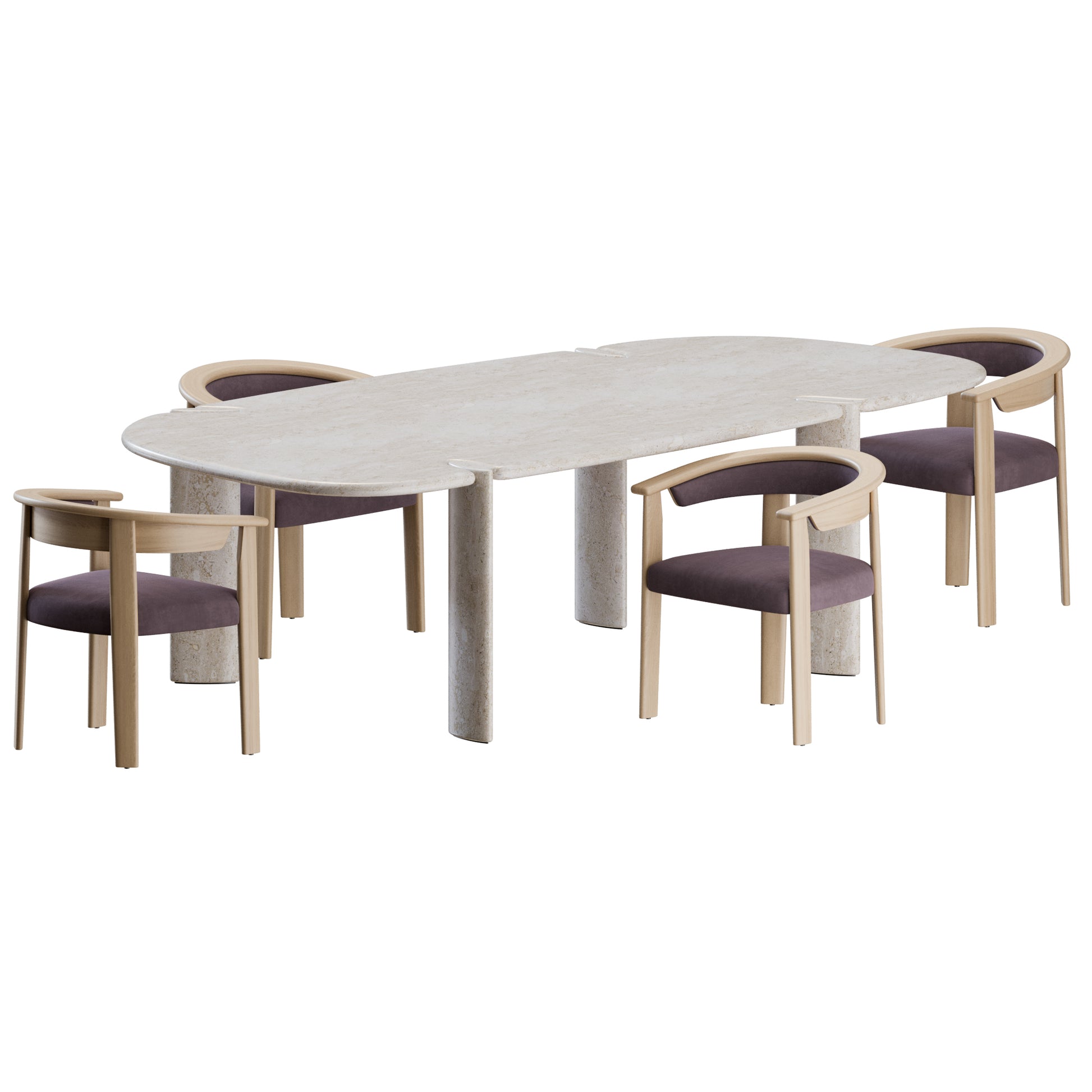 Afra Chair Isamu Table By Baxter 3D model on AddModel.com