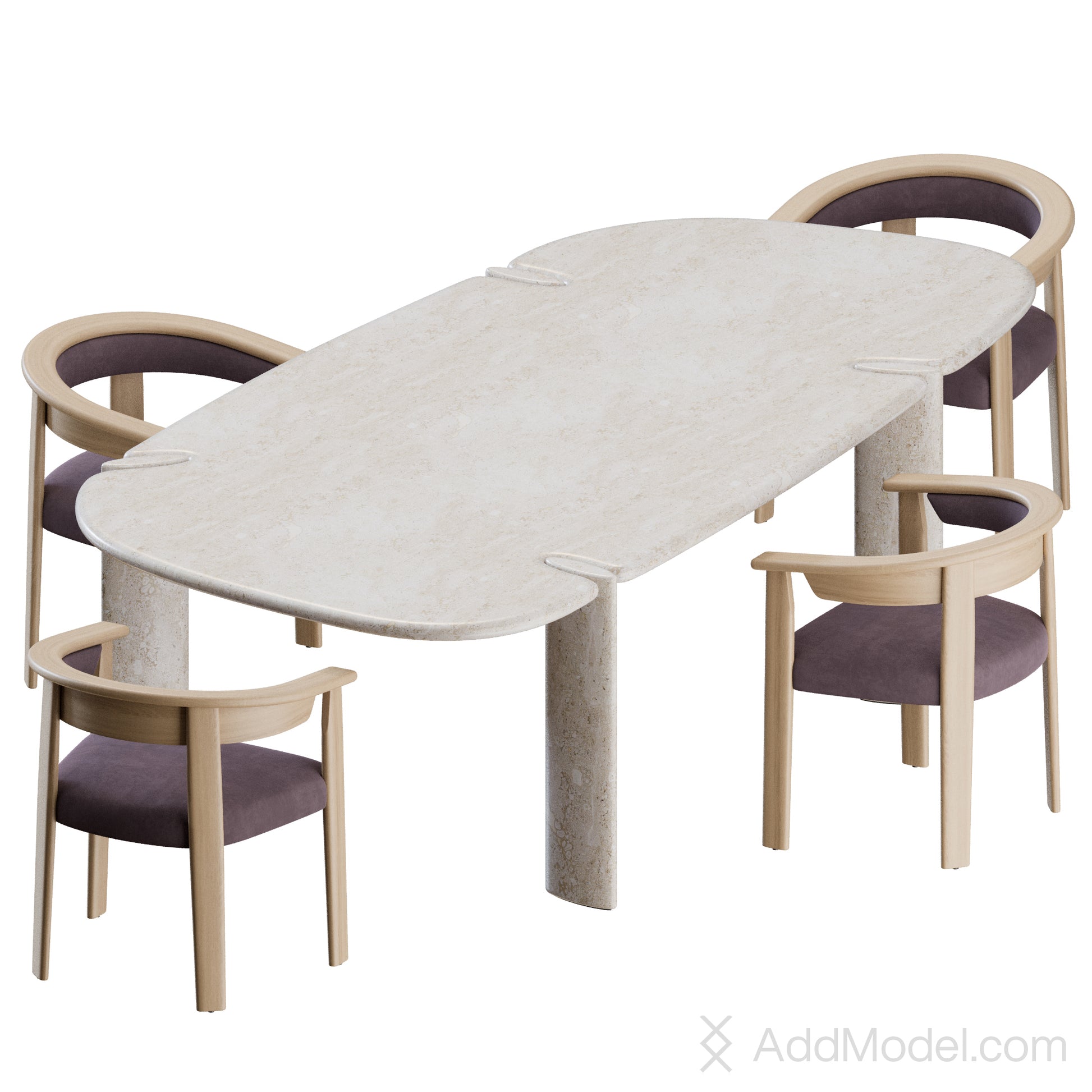 Afra Chair Isamu Table By Baxter 3D model on Add Model