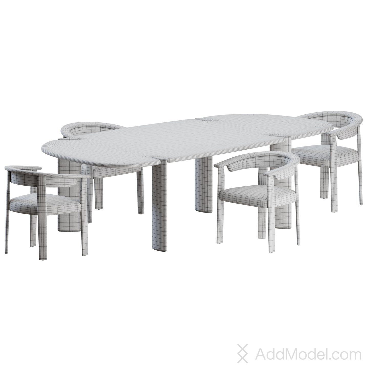 Afra Chair Isamu Table By Baxter 3D model on Add Model