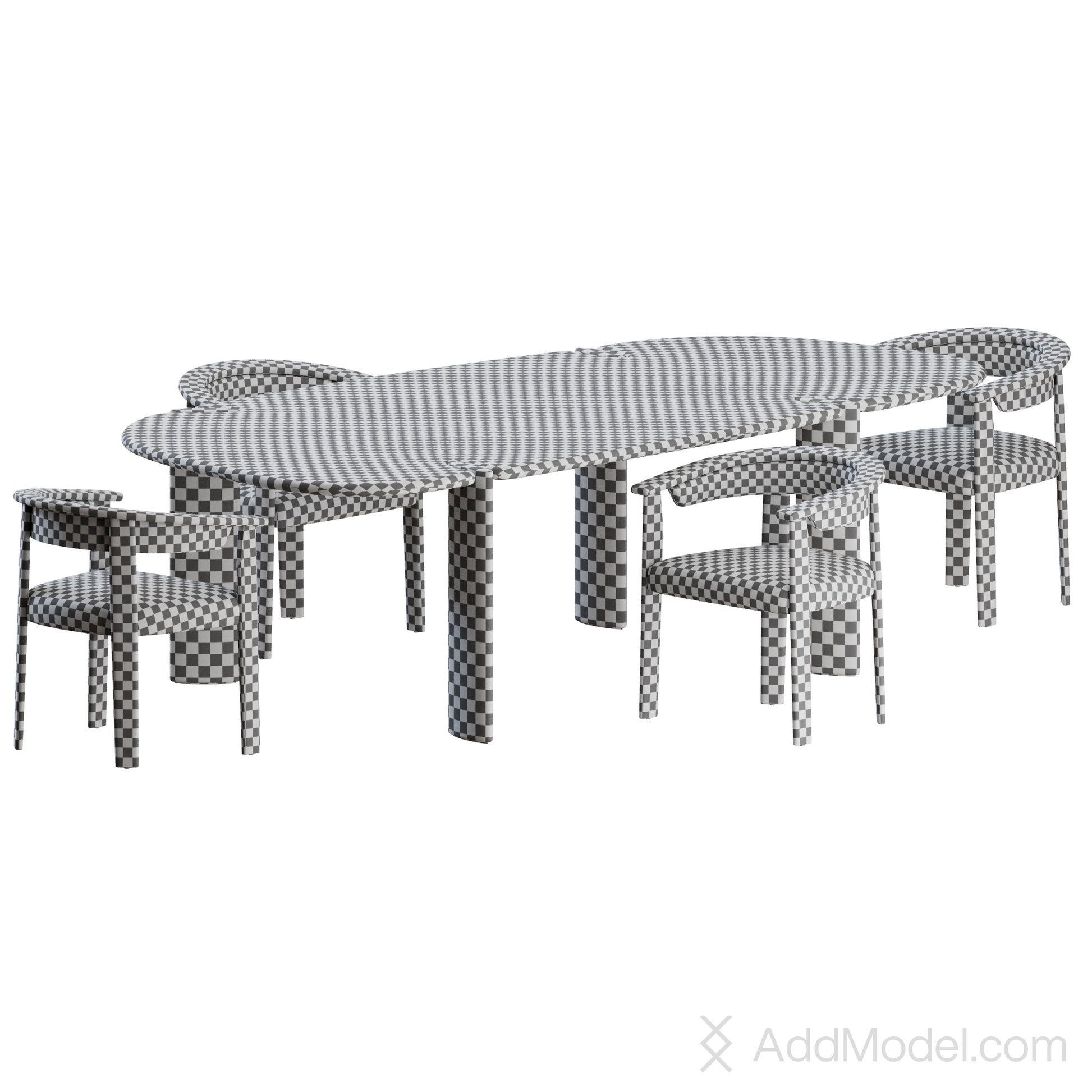 Afra Chair Isamu Table By Baxter 3D model on Add Model