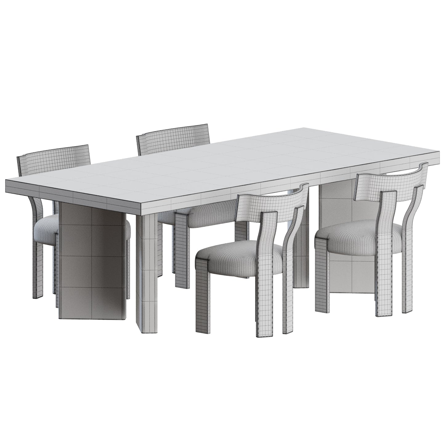 Alba Chair French Table by Dusty Deco 3D Model