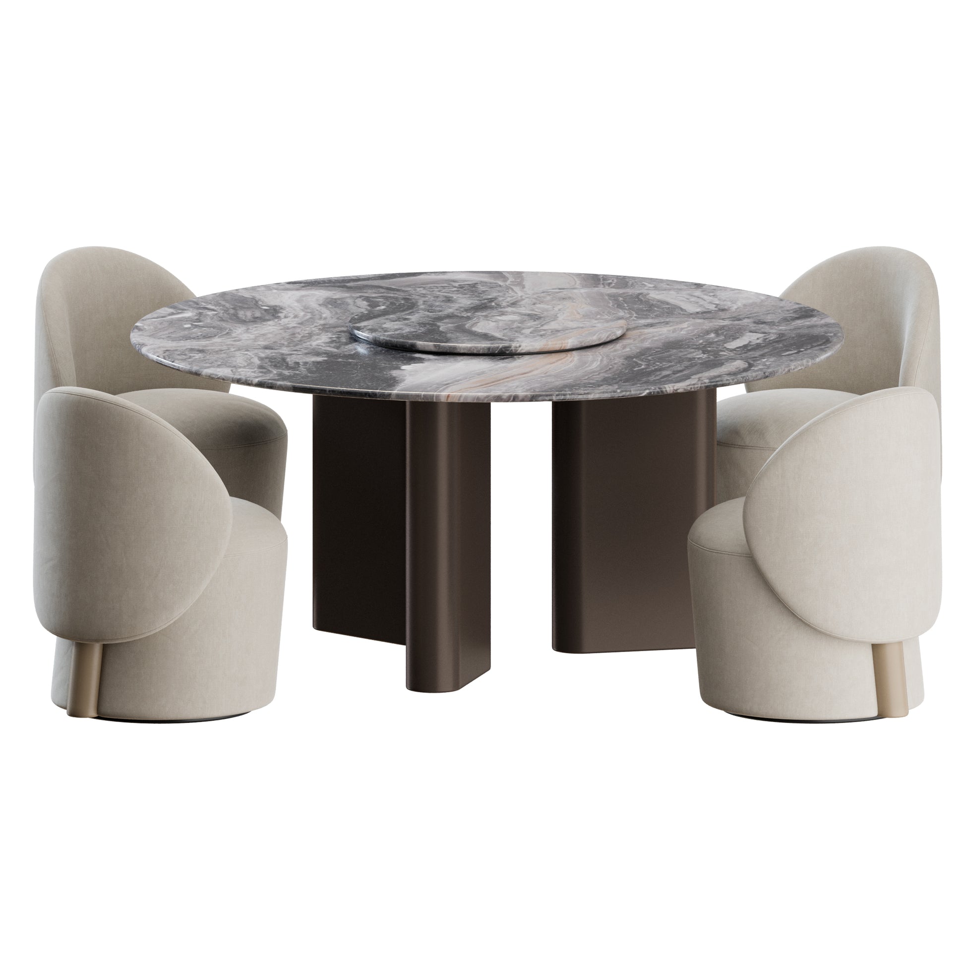 Alba Chair Onno Table by Giulio Marelli 3D Model