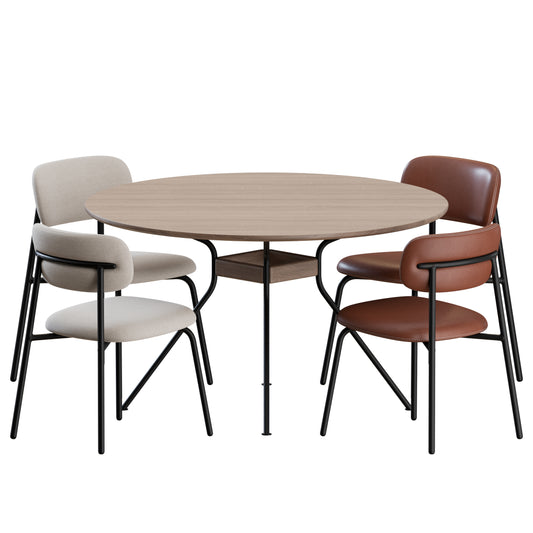 Aloa Dining Chair + Beso Table Round By Artifort 3D model on Add Model