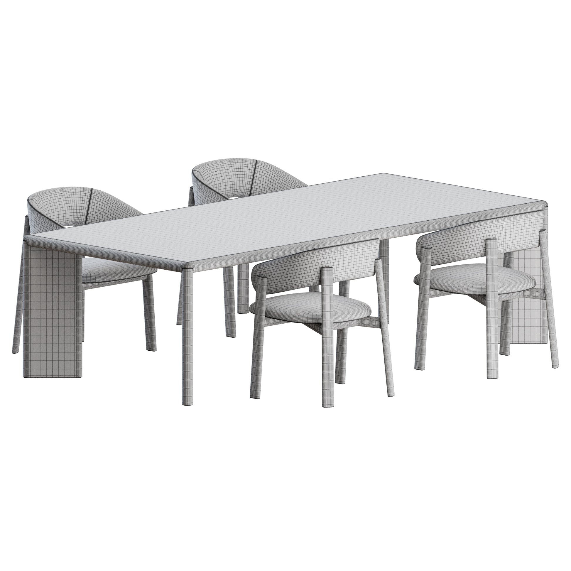 Alpha Chair Oshi Table by Bonaldo 3D Model