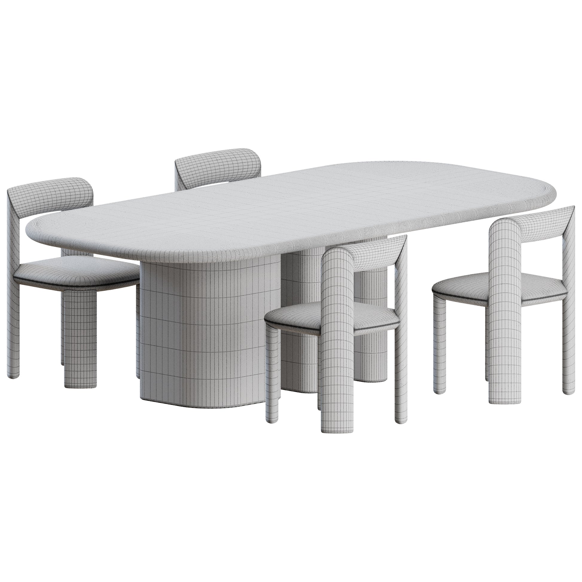 Amia Chair Bonbon Table by Miniforms 3D Model