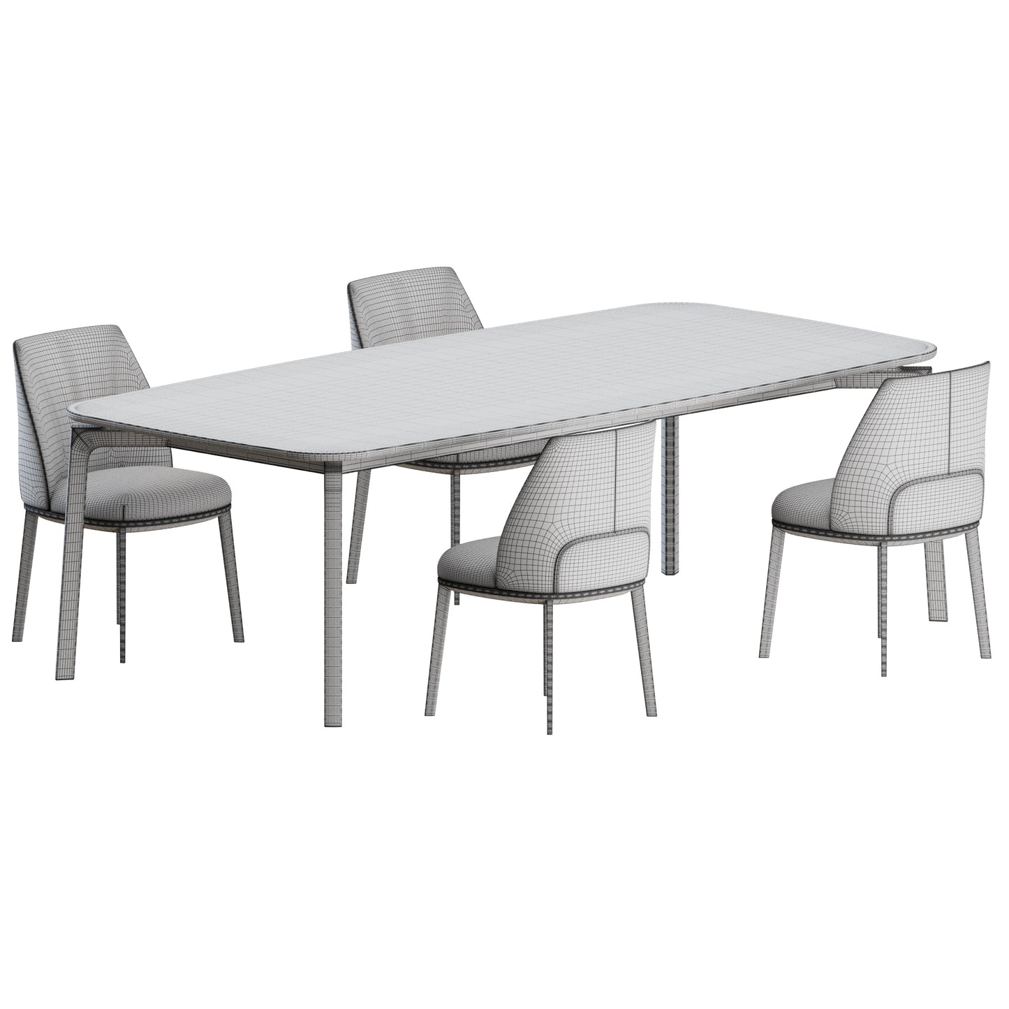 Archibald Chair Abigail Table by Poltrona Frau 3D Model