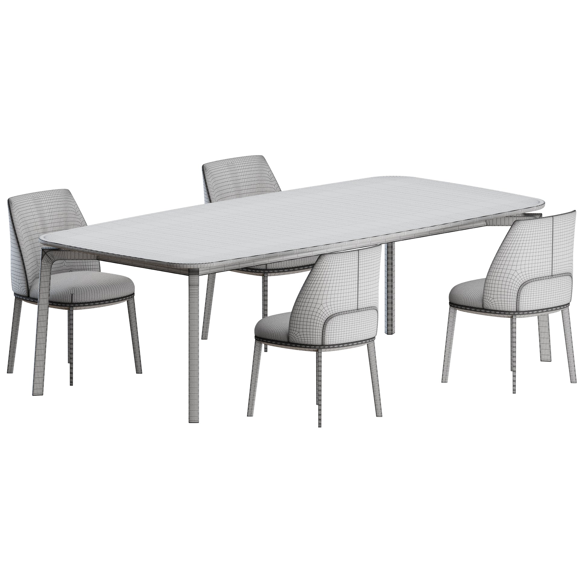 Archibald Chair Abigail Table by Poltrona Frau 3D Model