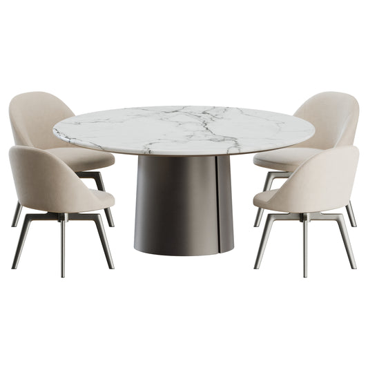 Atelia Side Chair Mateo Table by Molteni&C 3D Model