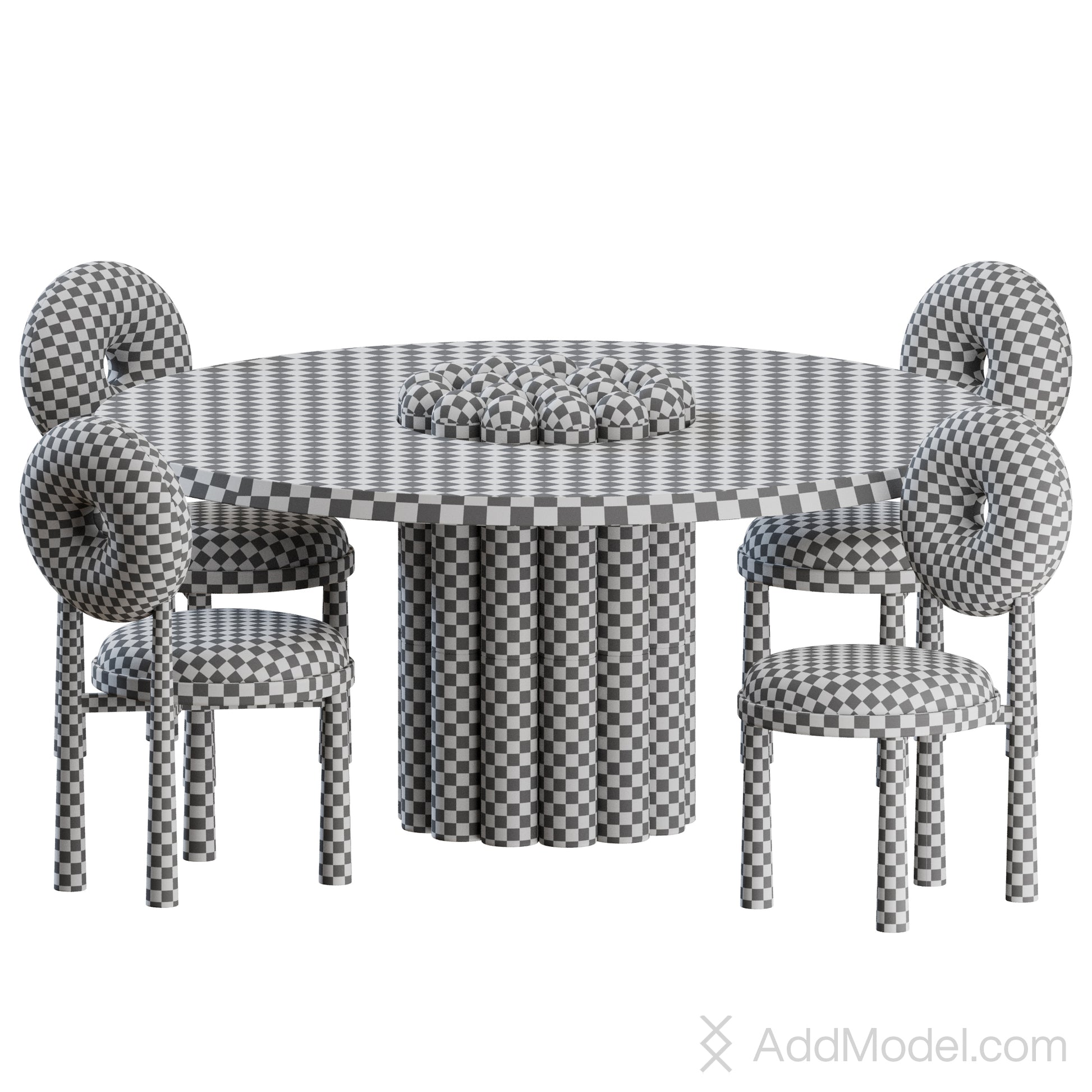 Baba Chair And Raku-Yaki Table By Emmanuelle Simon 3D model on Add Model