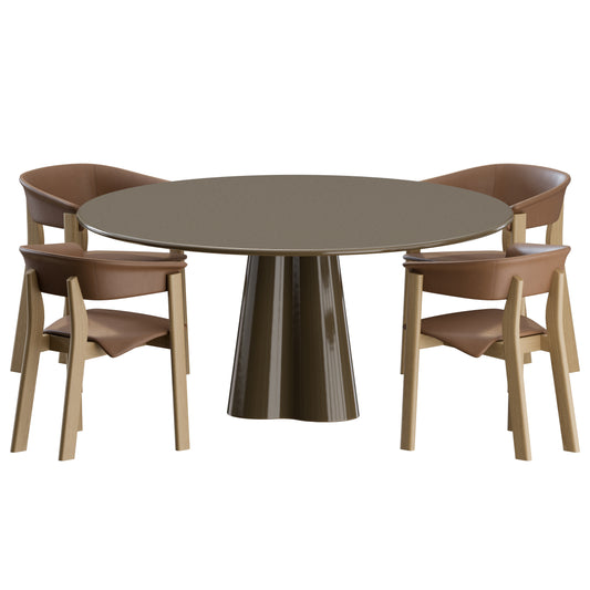 Back Wing Chair Treflo Table by Cassina 3D Model