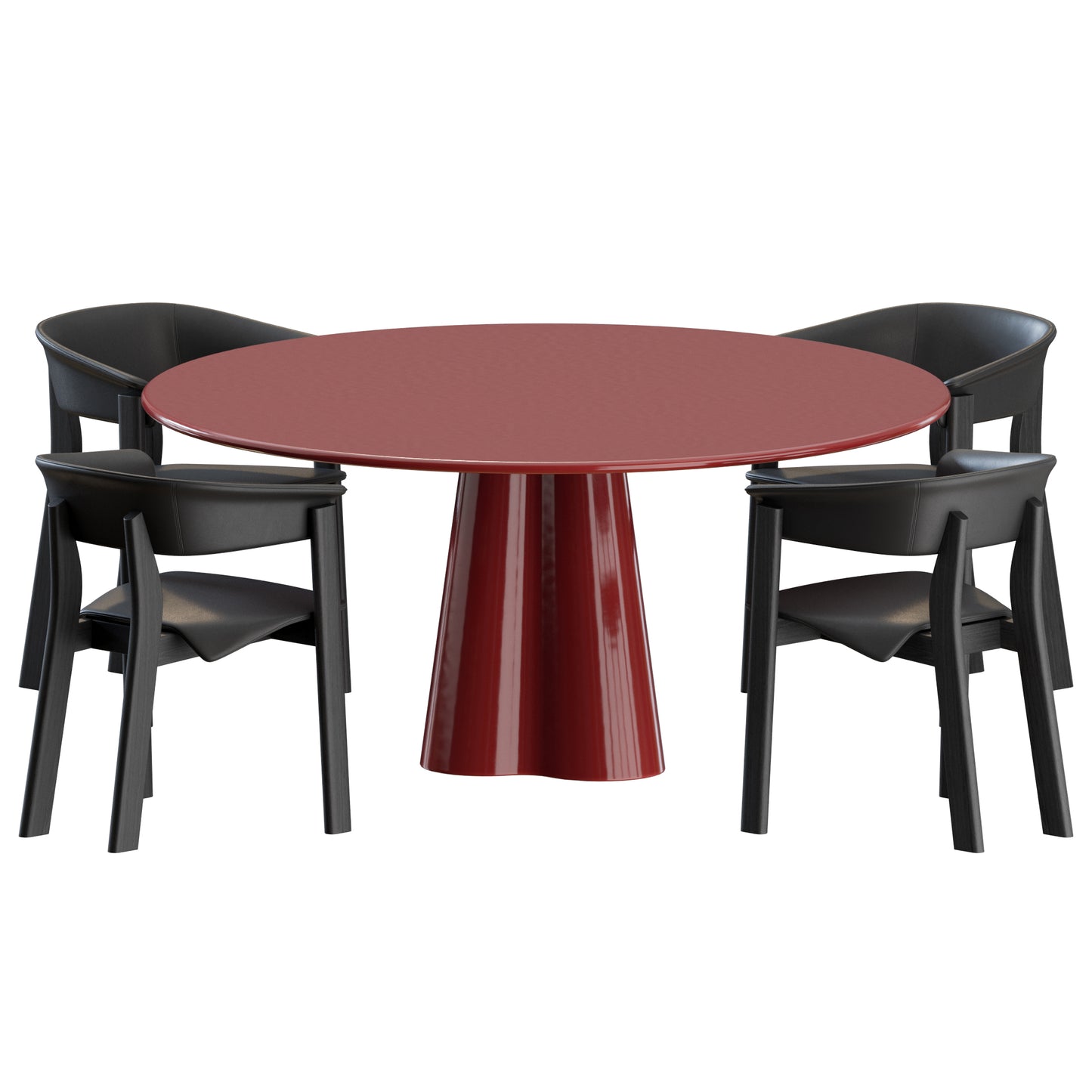 Back Wing Chair Treflo Table by Cassina 3D Model