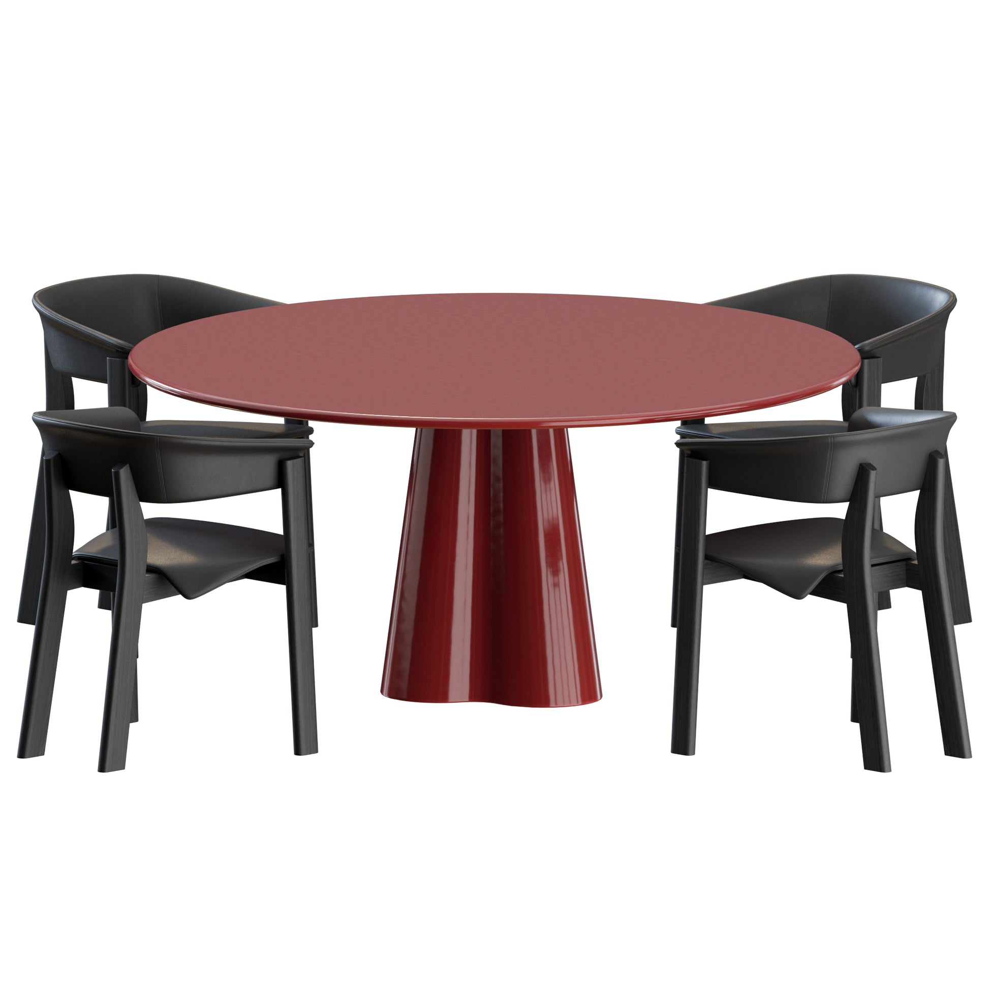 Back Wing Chair Treflo Table by Cassina 3D Model