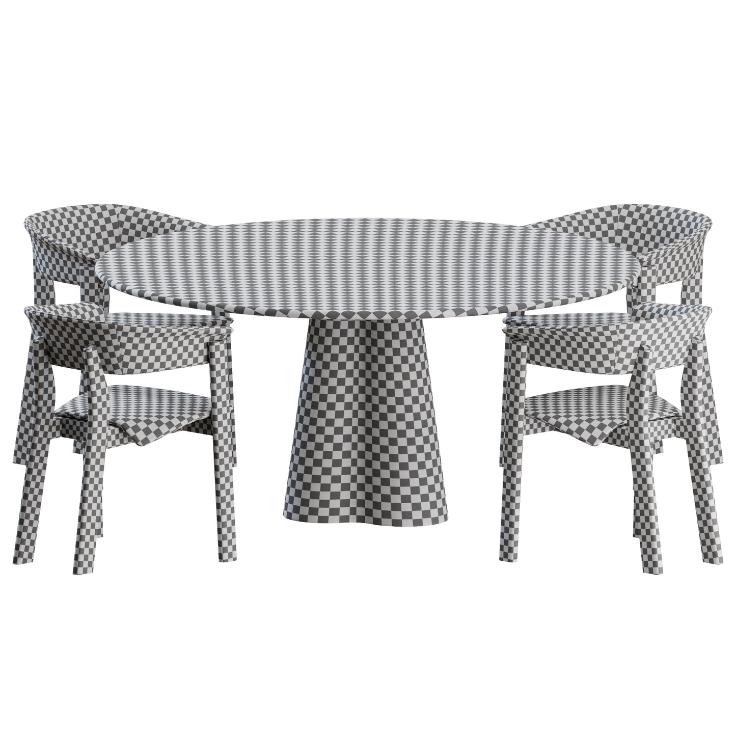 Back Wing Chair Treflo Table by Cassina 3D Model