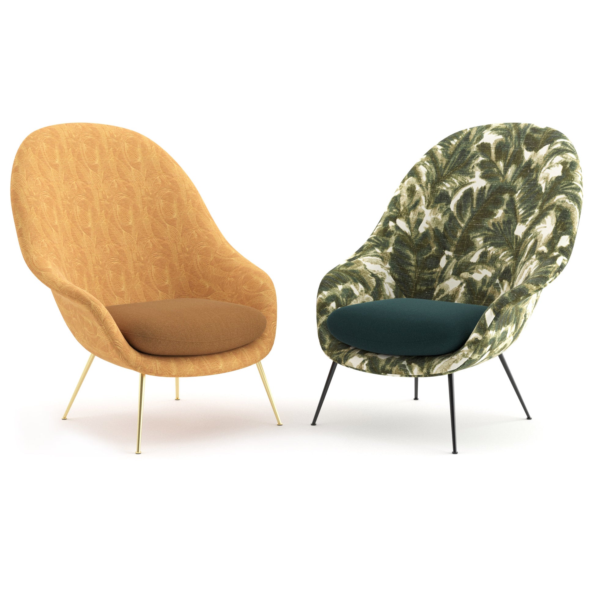 Bat Lounge Chair Conic Base By Gubi 3D model on Add Model