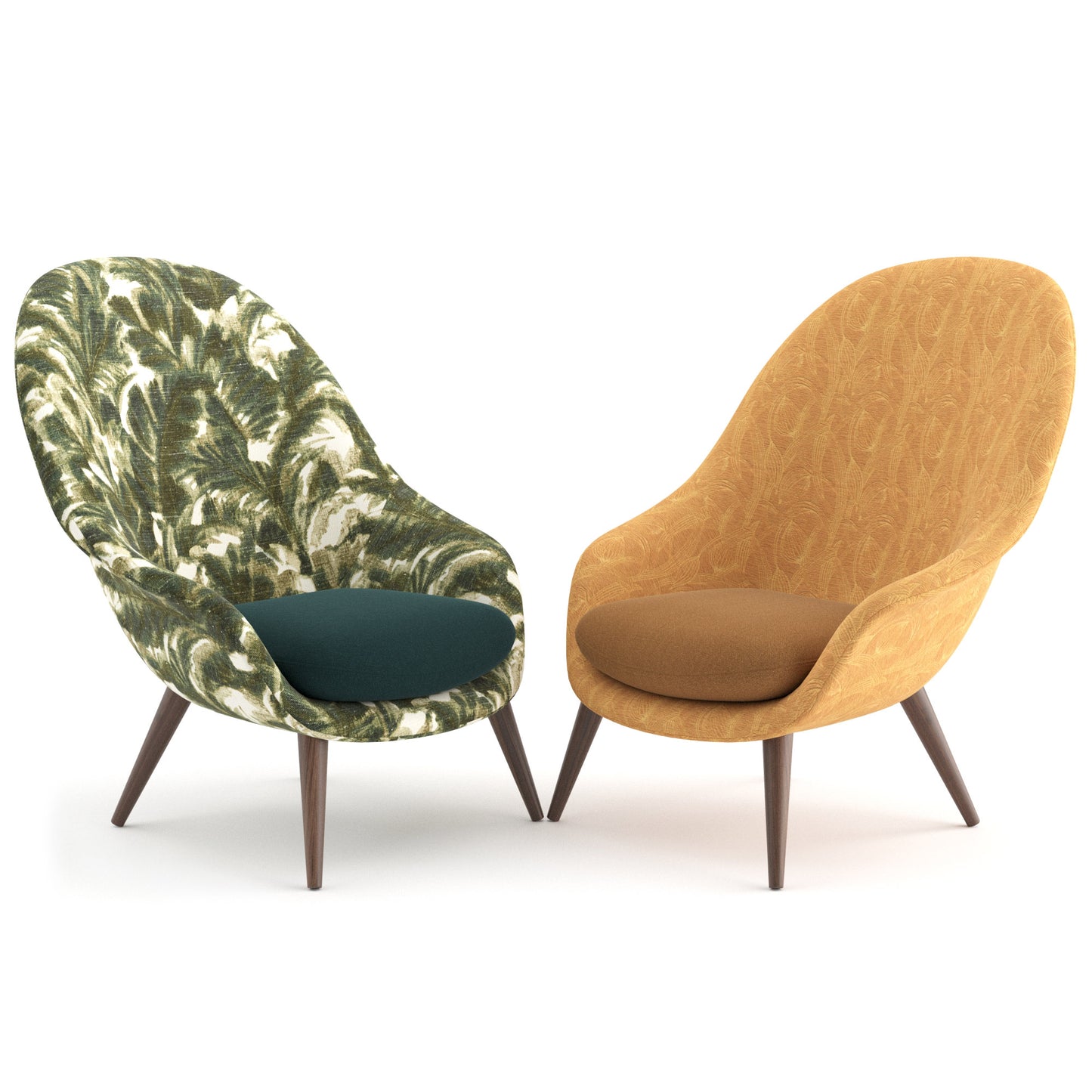 Bat Lounge Chair Wooden Base By Gubi 3D model on Add Model
