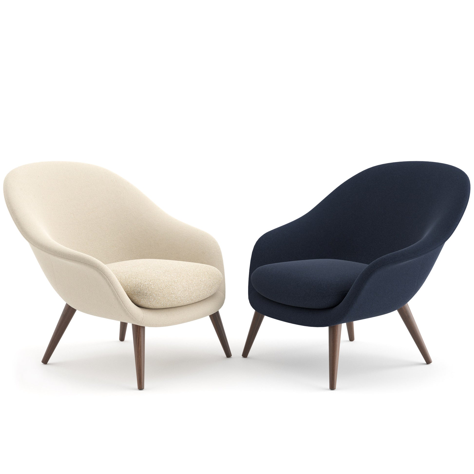 Bat Lounge Chair Wooden Base By Gubi 3D model on Add Model