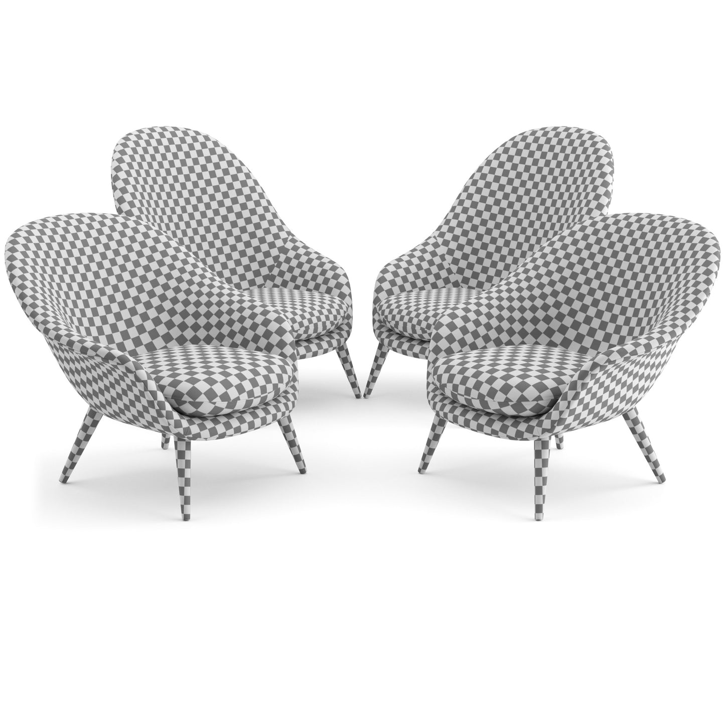 Bat Lounge Chair Wooden Base By Gubi 3D model on Add Model