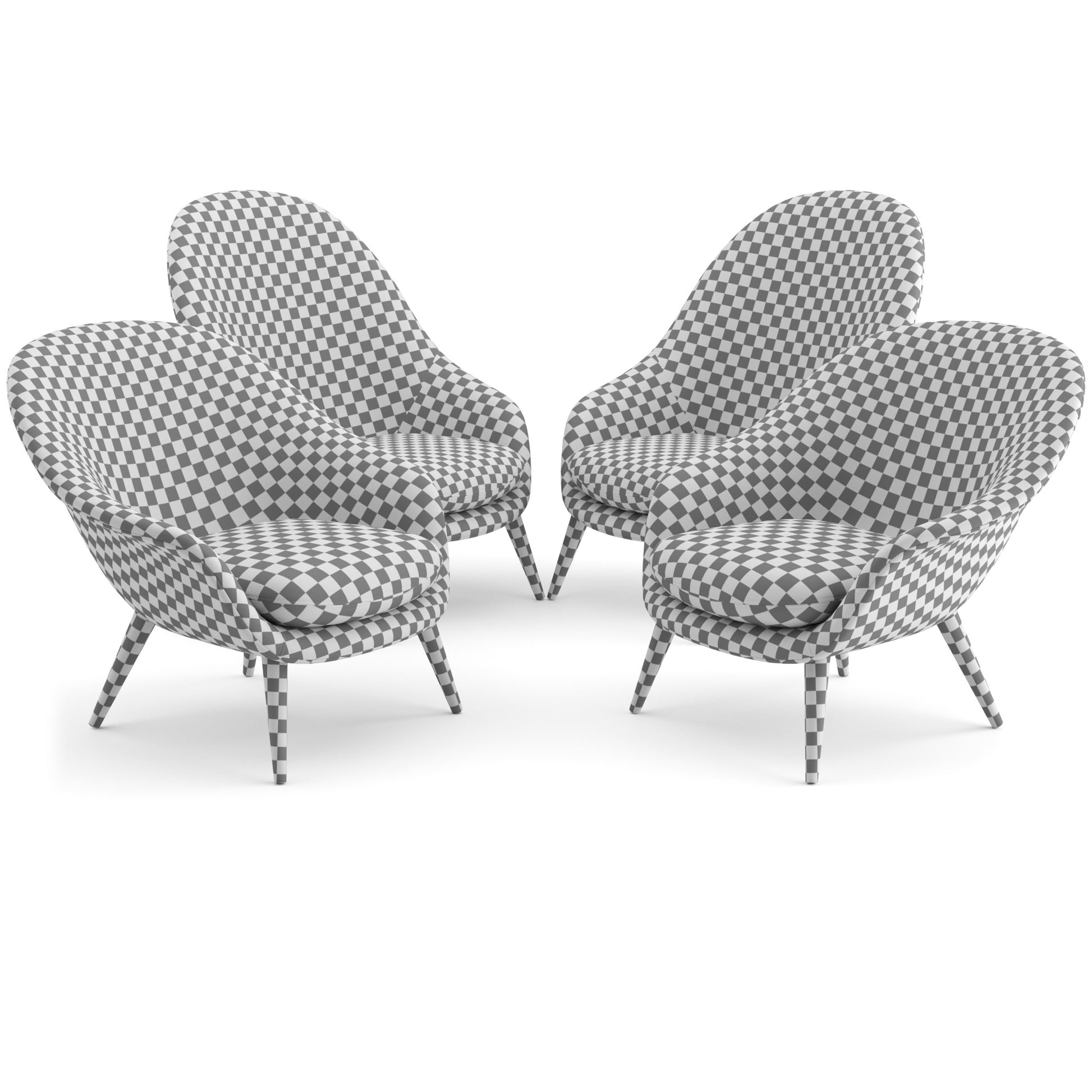 Bat Lounge Chair Wooden Base By Gubi 3D model on Add Model