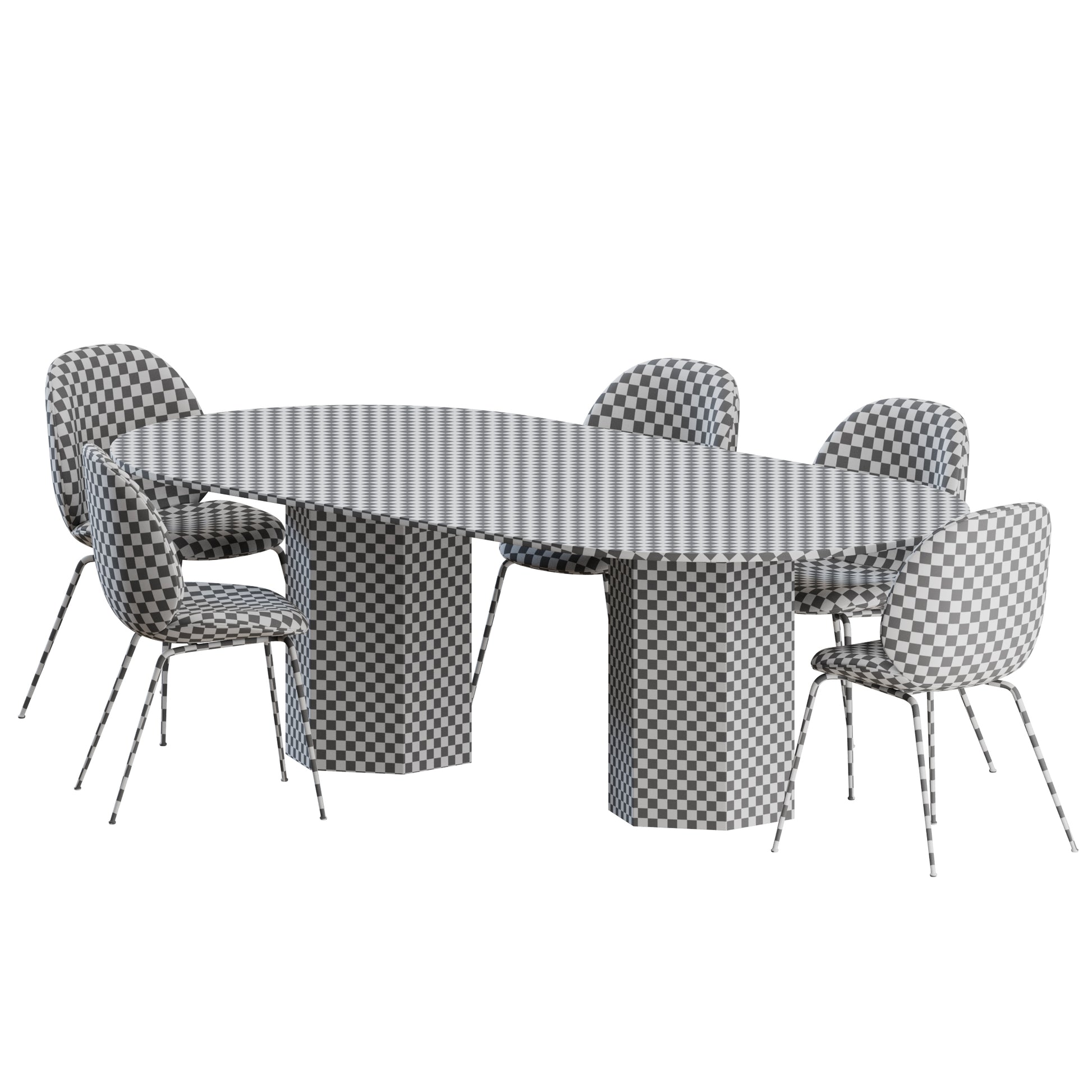Beetle Chair + Epic Dining Table Elliptical By Gubi 3D model on Add Model