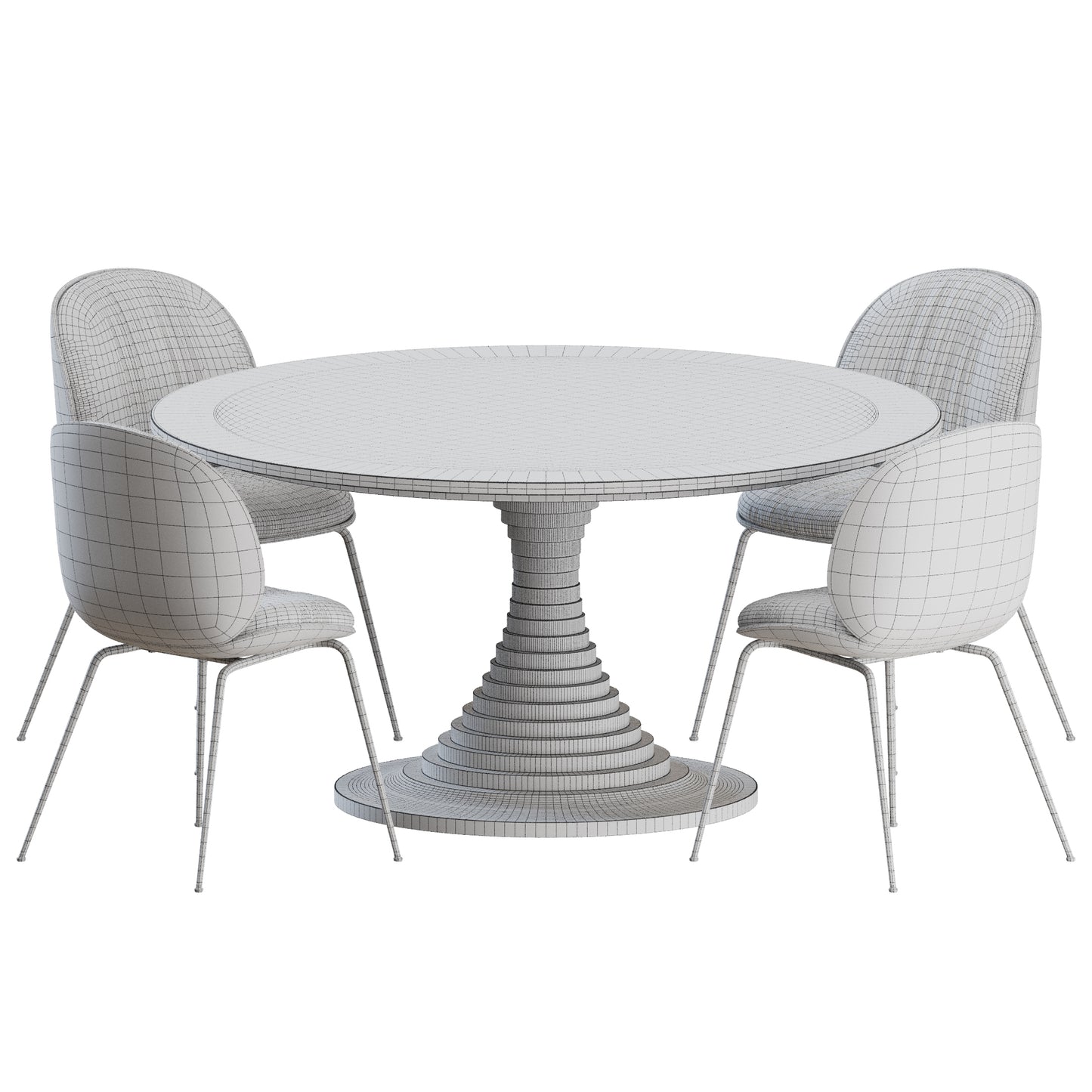 Beetle Soft Dining Set by Gubi 3D Model
