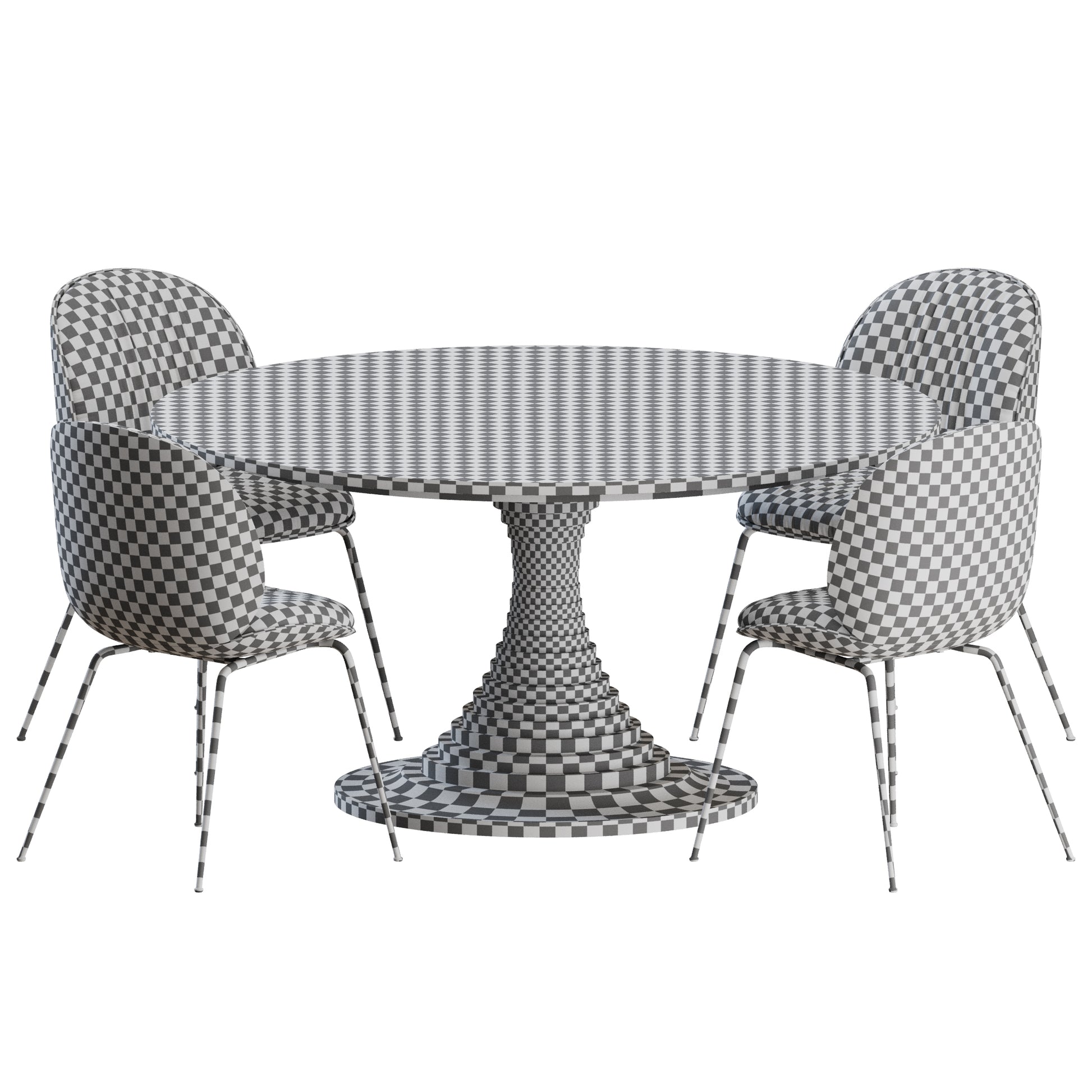 Beetle Soft Dining Set by Gubi 3D Model