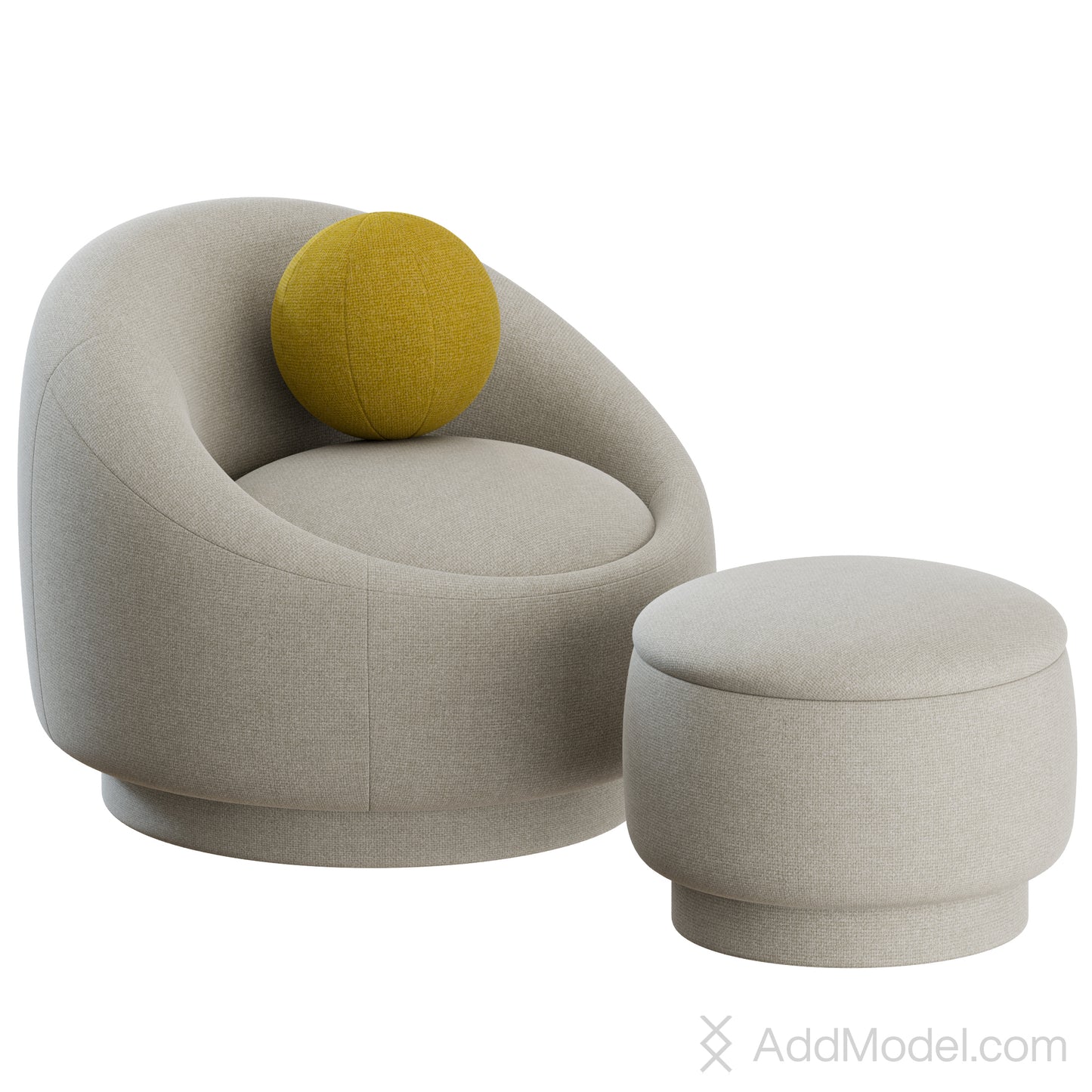 Berlin Armchair & Ottoman By Pierre Frey 3D model at AddModel.com