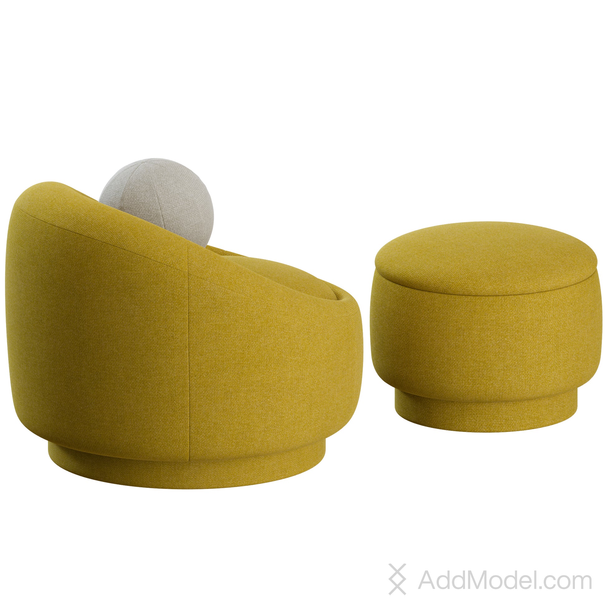 Berlin Armchair & Ottoman By Pierre Frey 3D model on Add Model