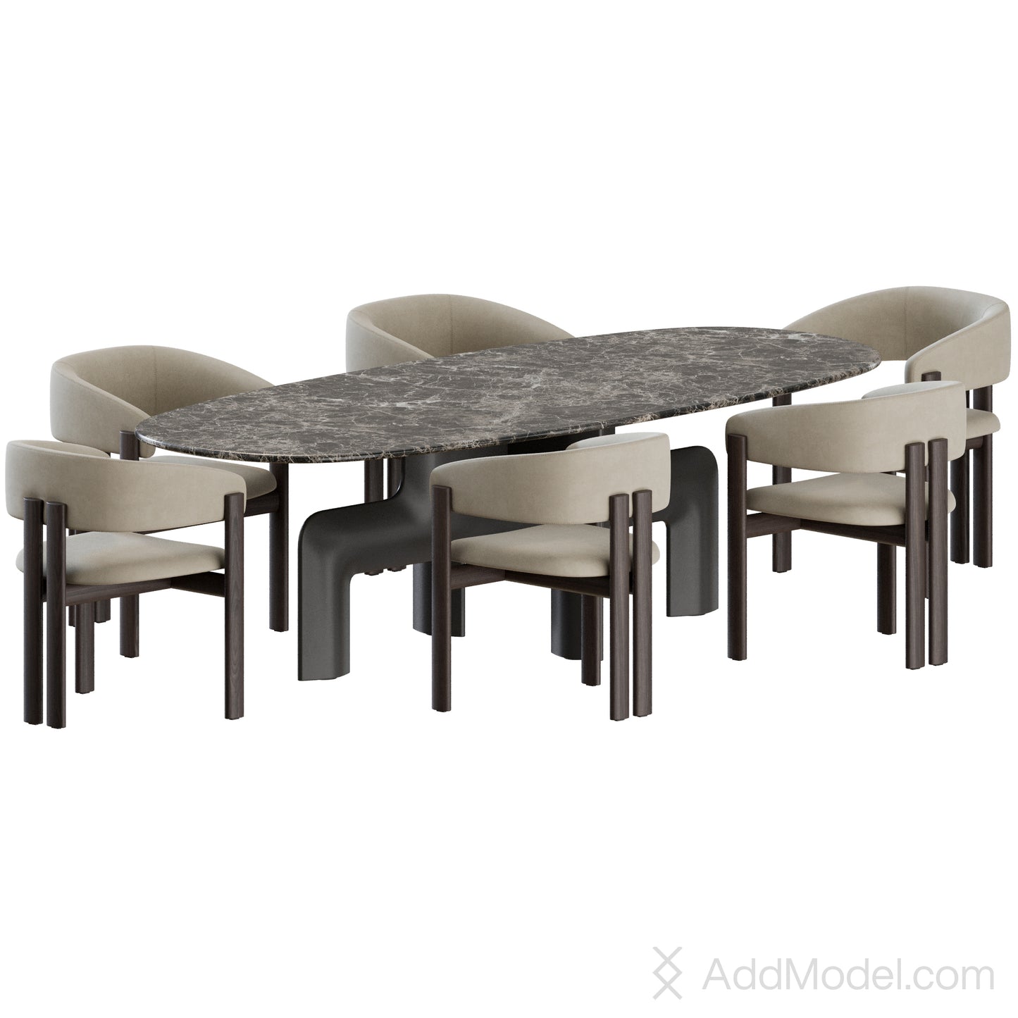 Biarritz Dining Set By Ditre Italia 3D model on AddModel.com