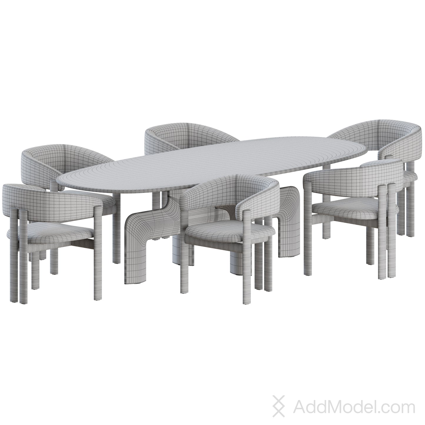 Biarritz Dining Set By Ditre Italia 3D model on AddModel.com