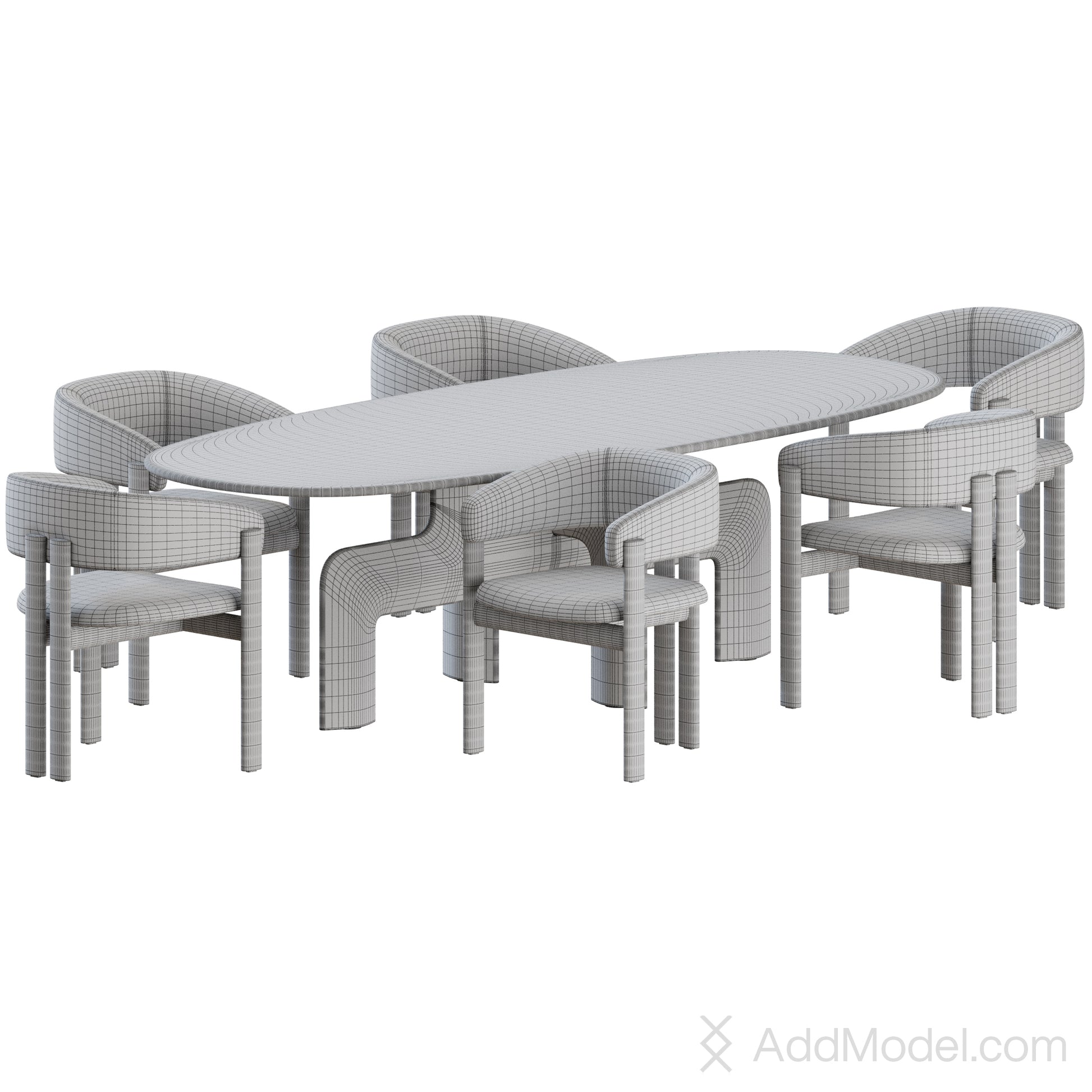 Biarritz Dining Set By Ditre Italia 3D model on AddModel.com