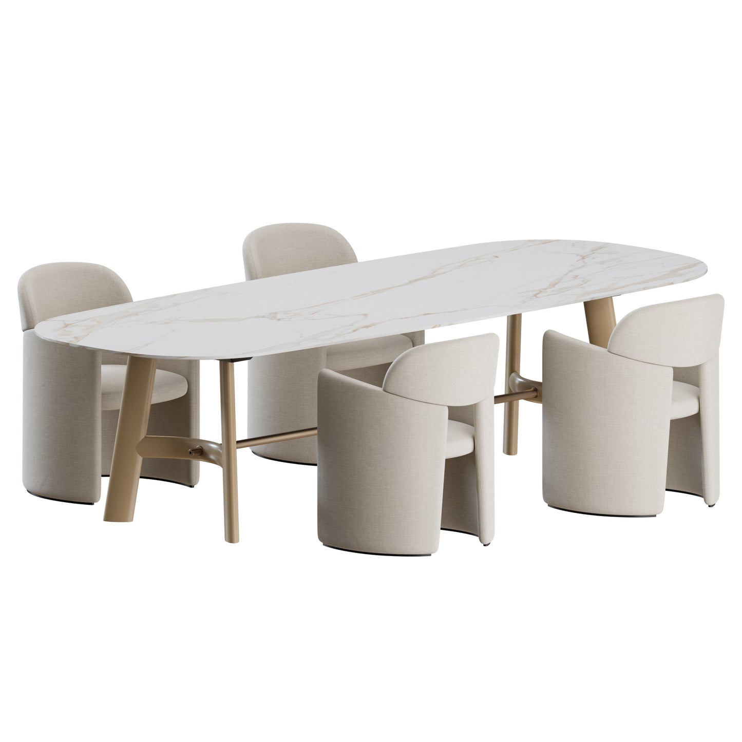Blanca Chair August Table by Lema 3D Model