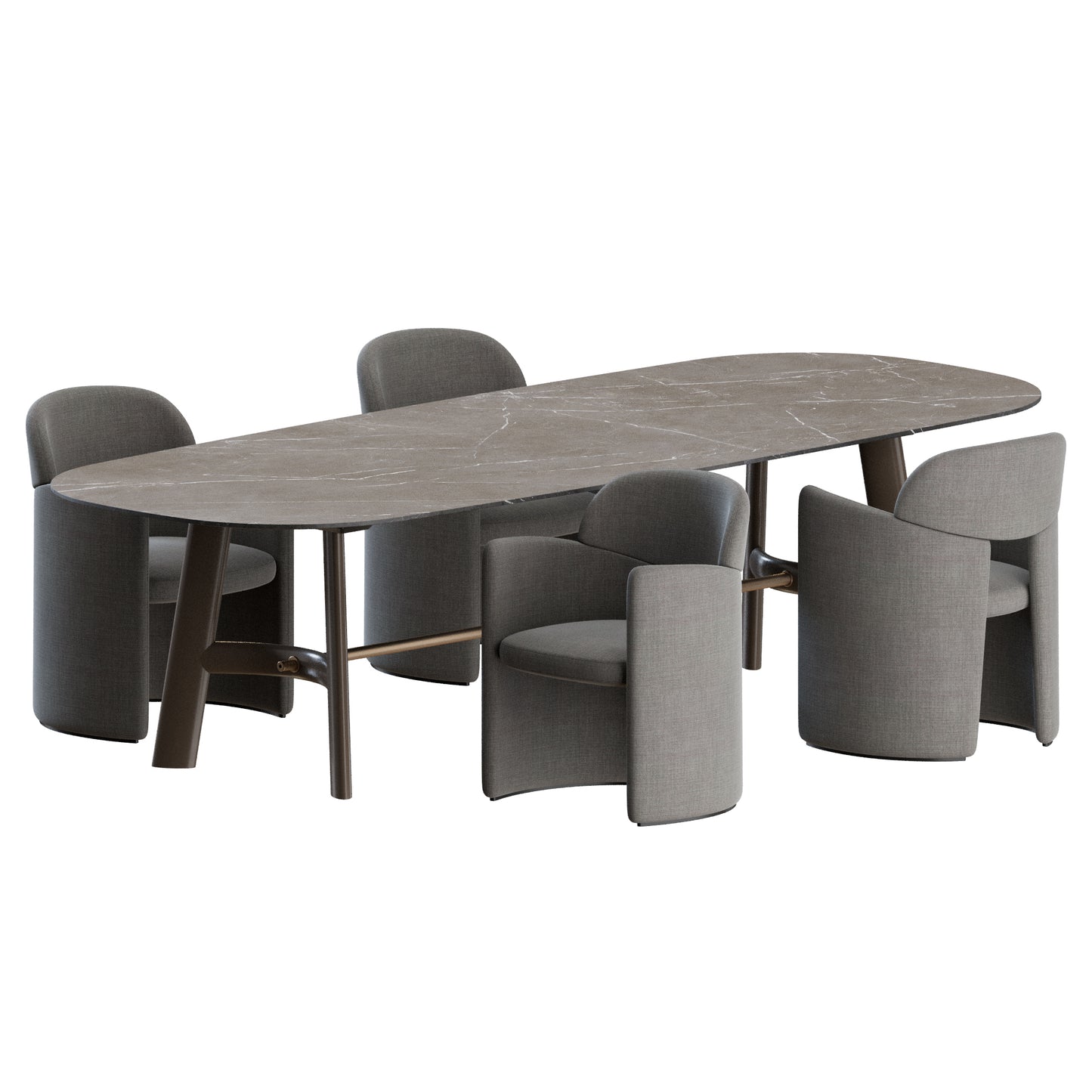 Blanca Chair August Table by Lema 3D Model