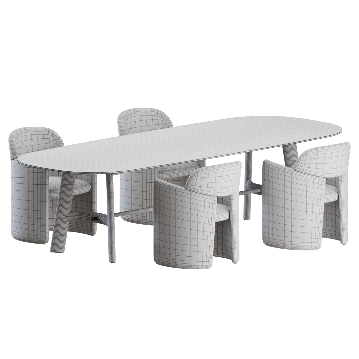 Blanca Chair August Table by Lema 3D Model
