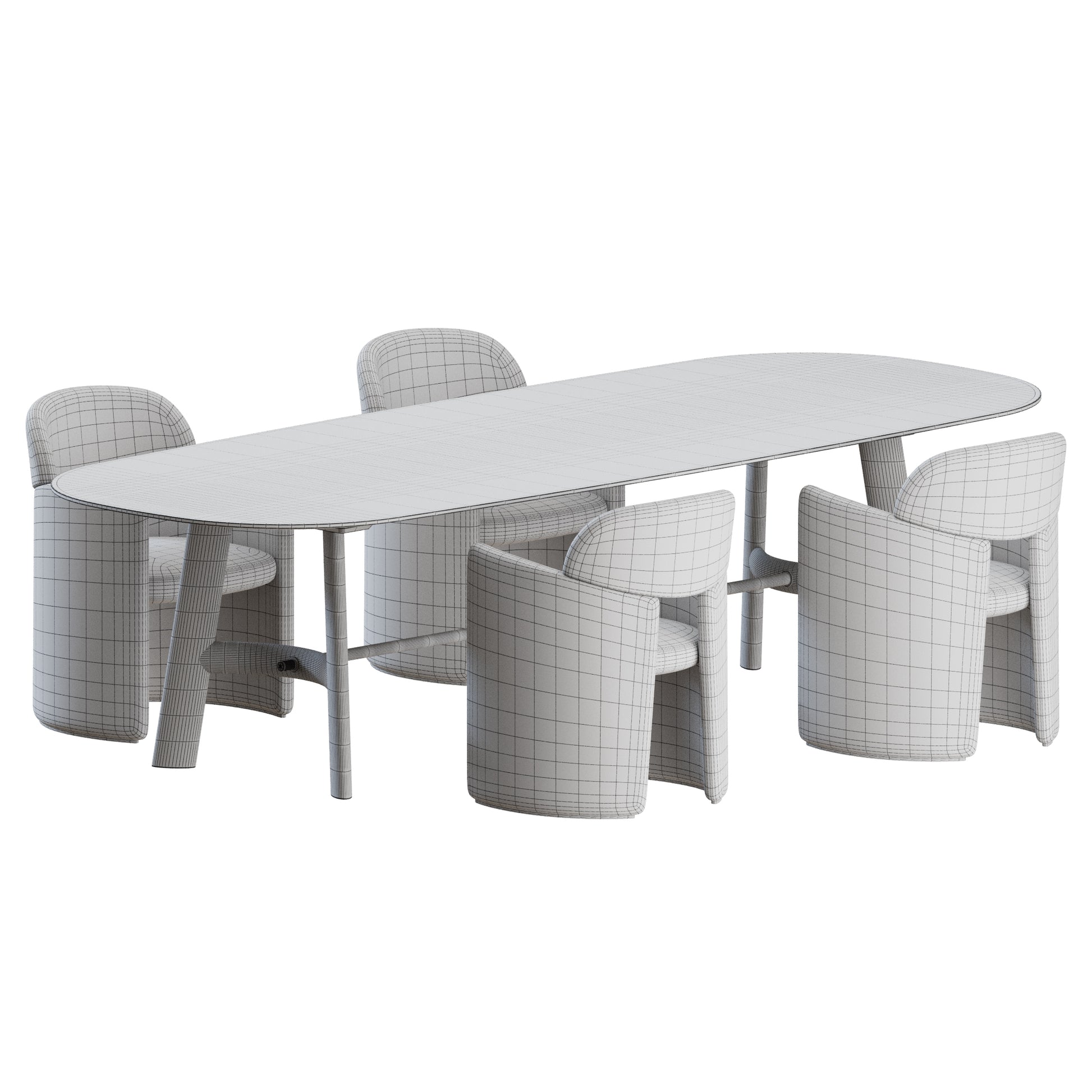 Blanca Chair August Table by Lema 3D Model