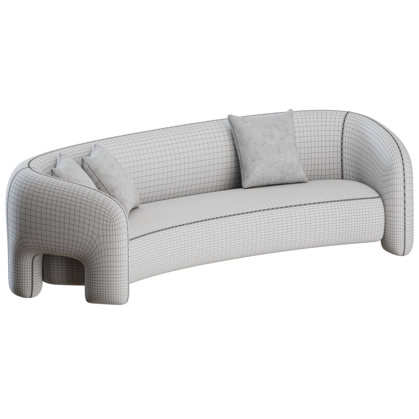 Bold Curved Sofa by Mohdern 3D Model