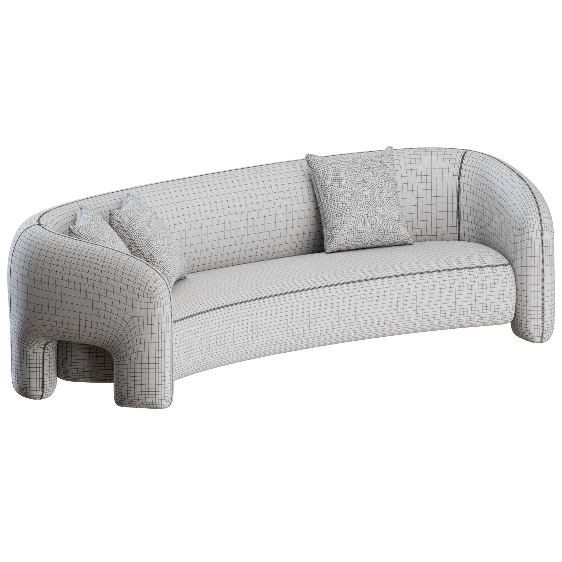 Bold Curved Sofa by Mohdern 3D Model