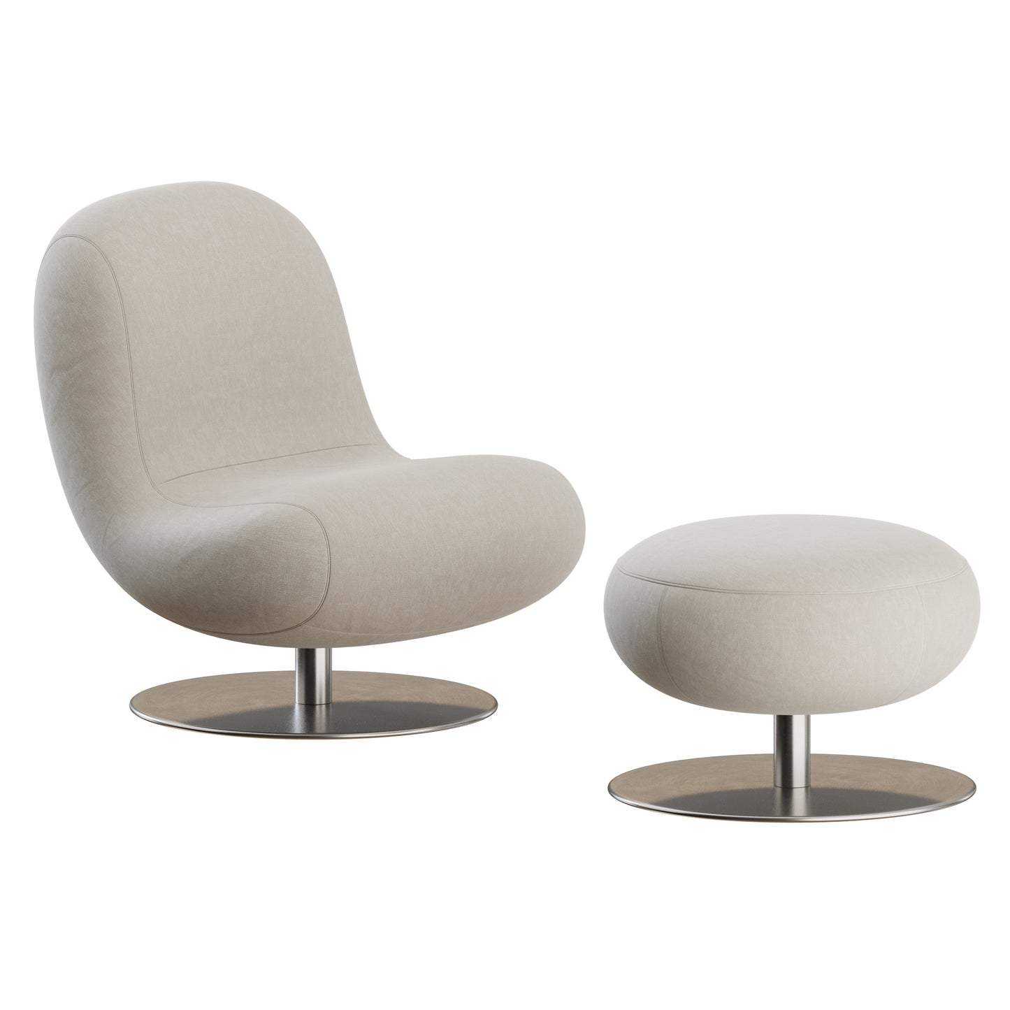Bosco Armchair and Pouf by Molteni 3D Model