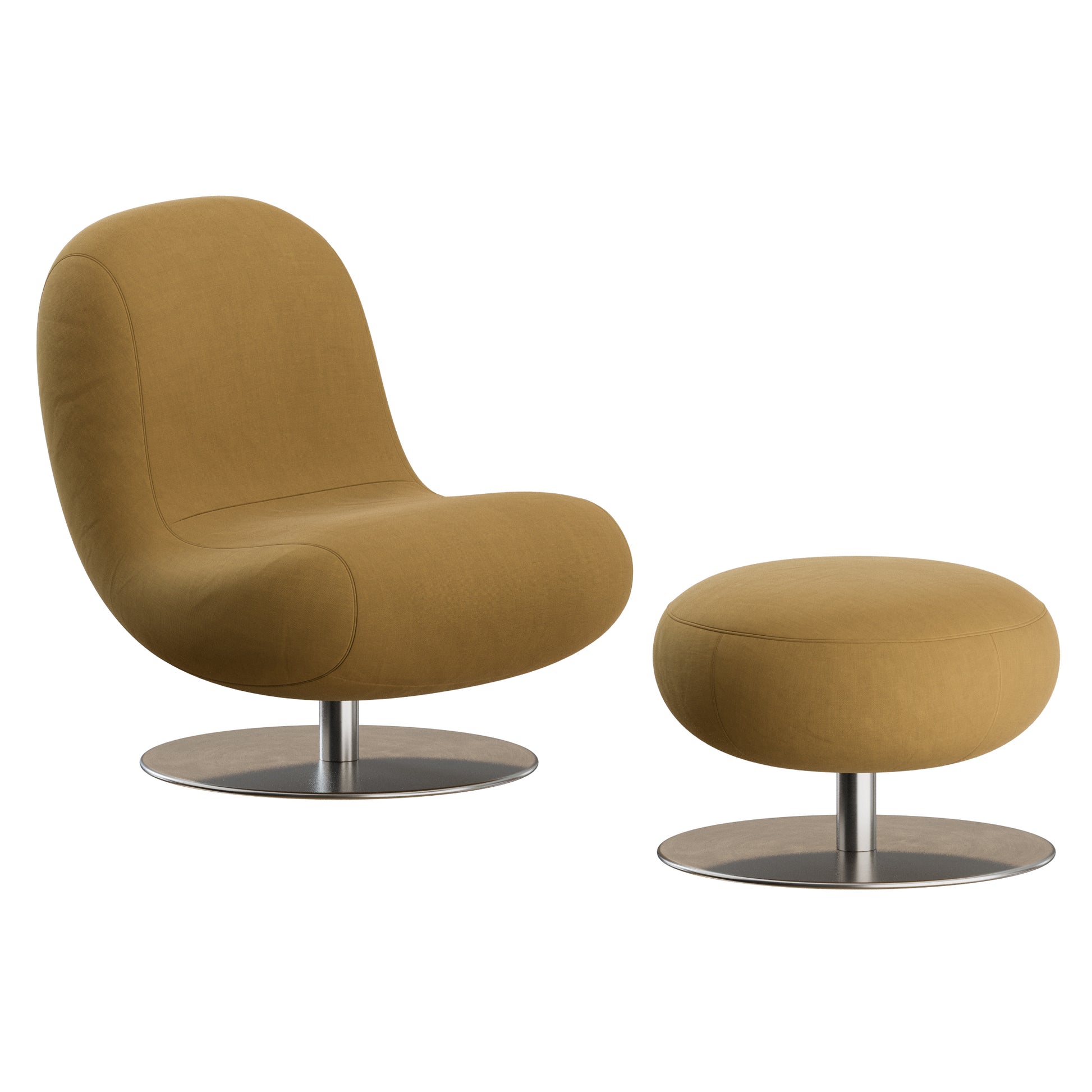 Bosco Armchair and Pouf by Molteni 3D Model