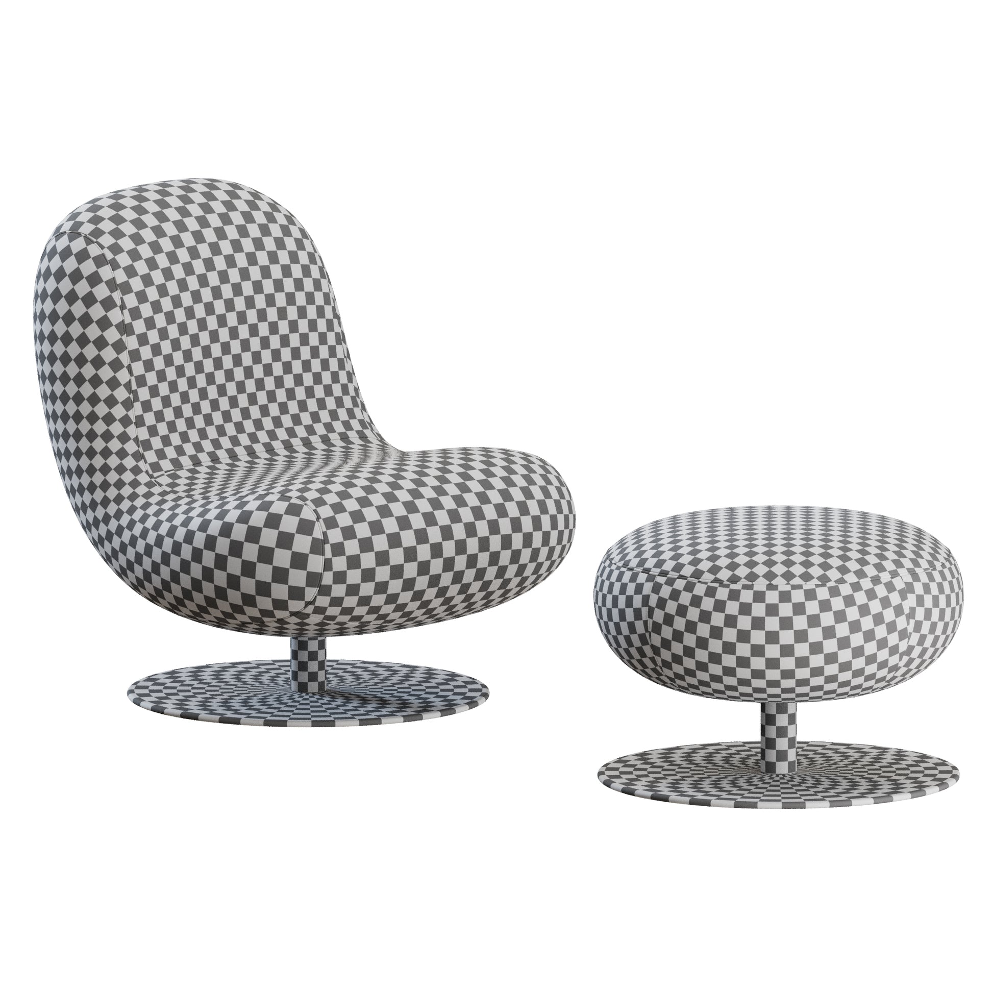 Bosco Armchair and Pouf by Molteni 3D Model