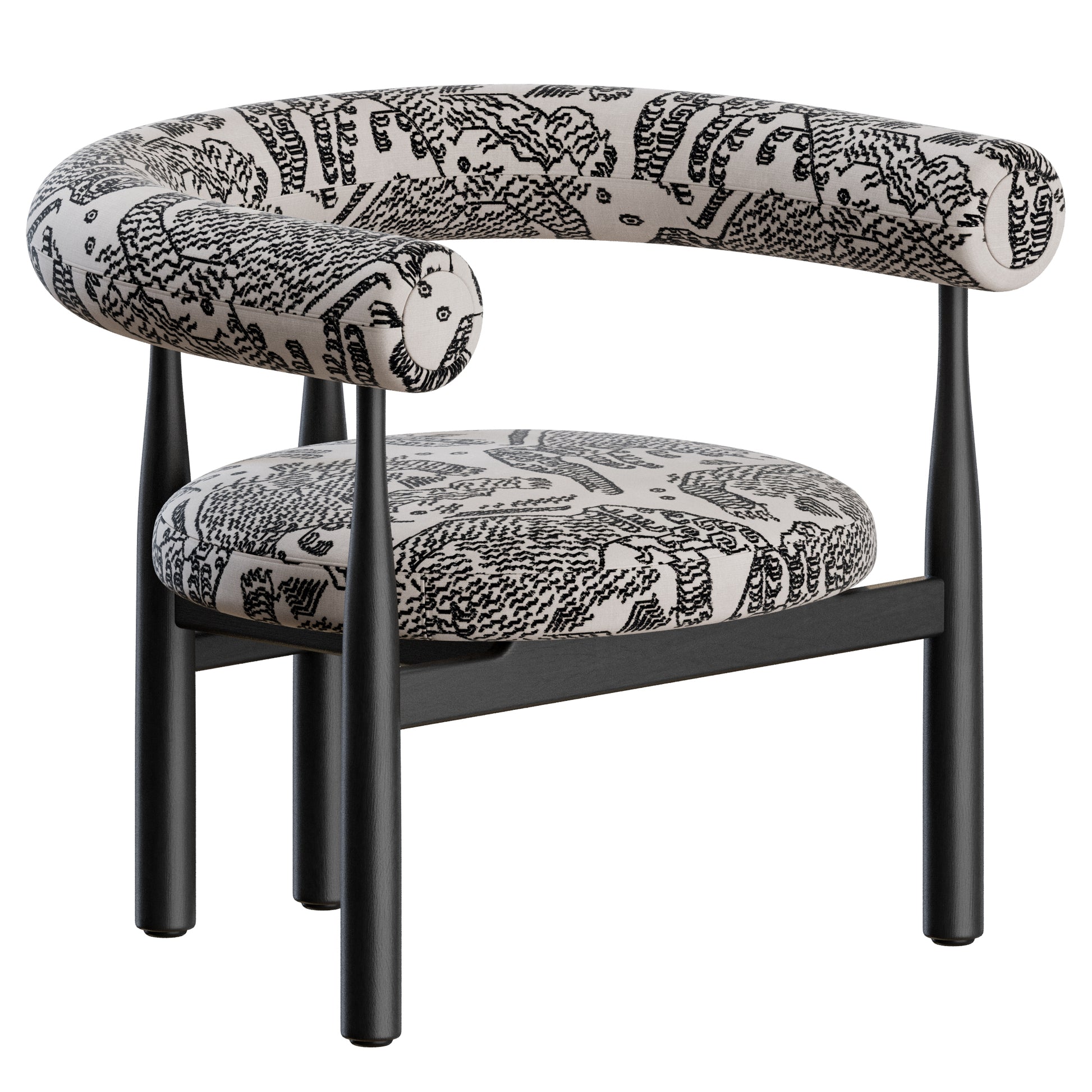 Bukowski Armchair Fully Upholstered By Newworks 3D Model