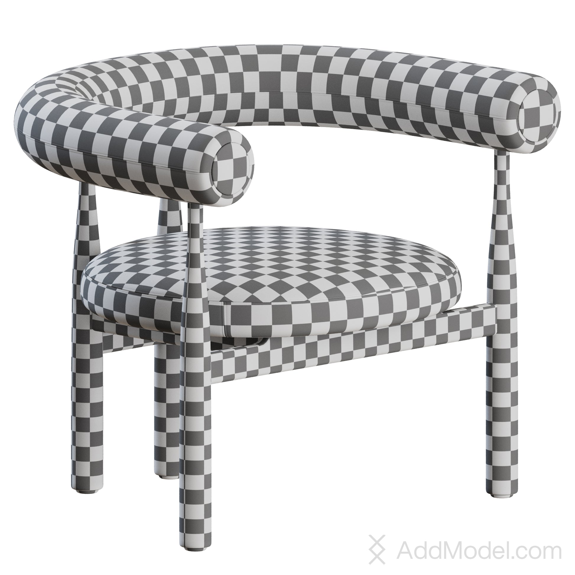 Bukowski Armchair Fully Upholstered By Newworks 3D Model