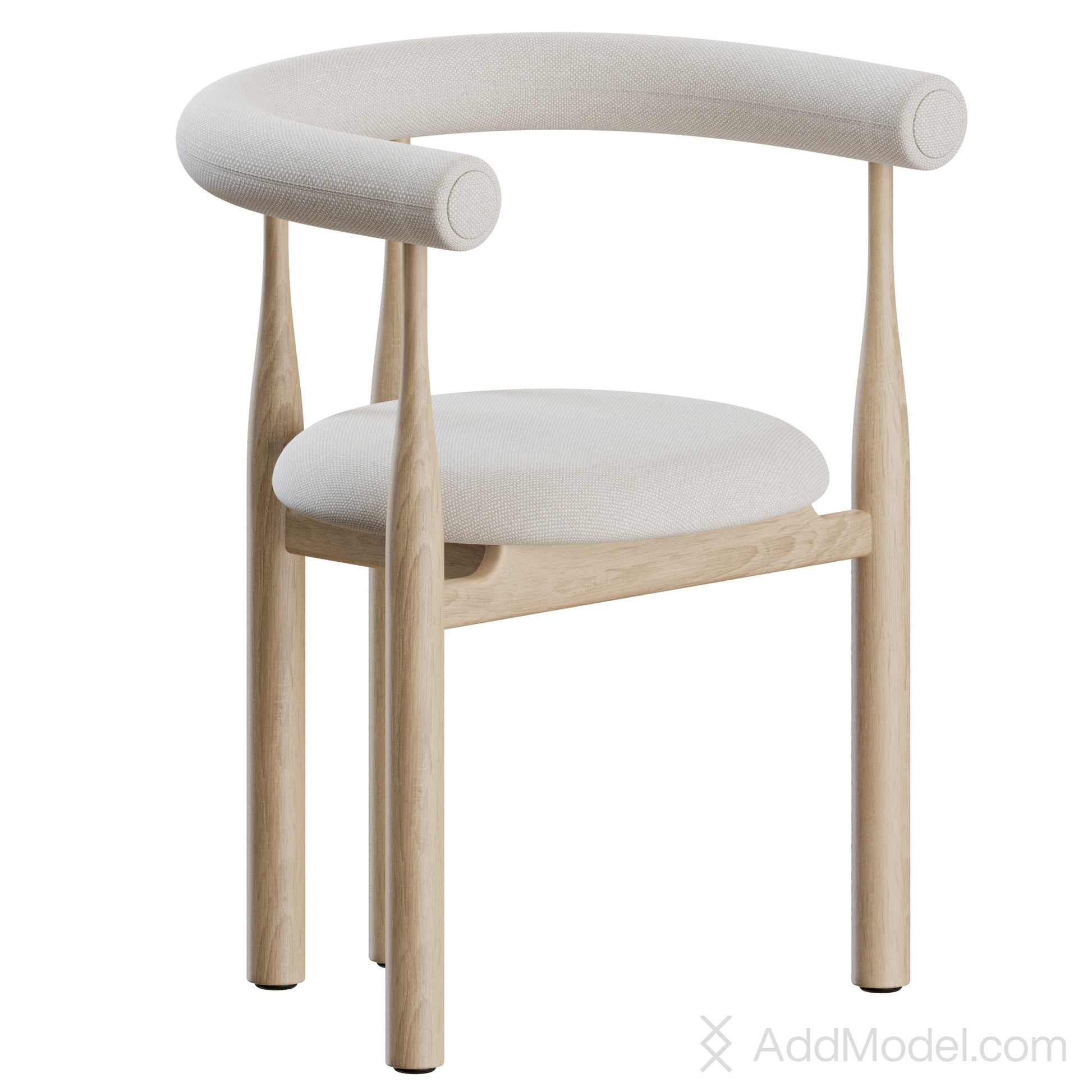 Bukowski Chair Fully Upholstered By Newworks 3D Model