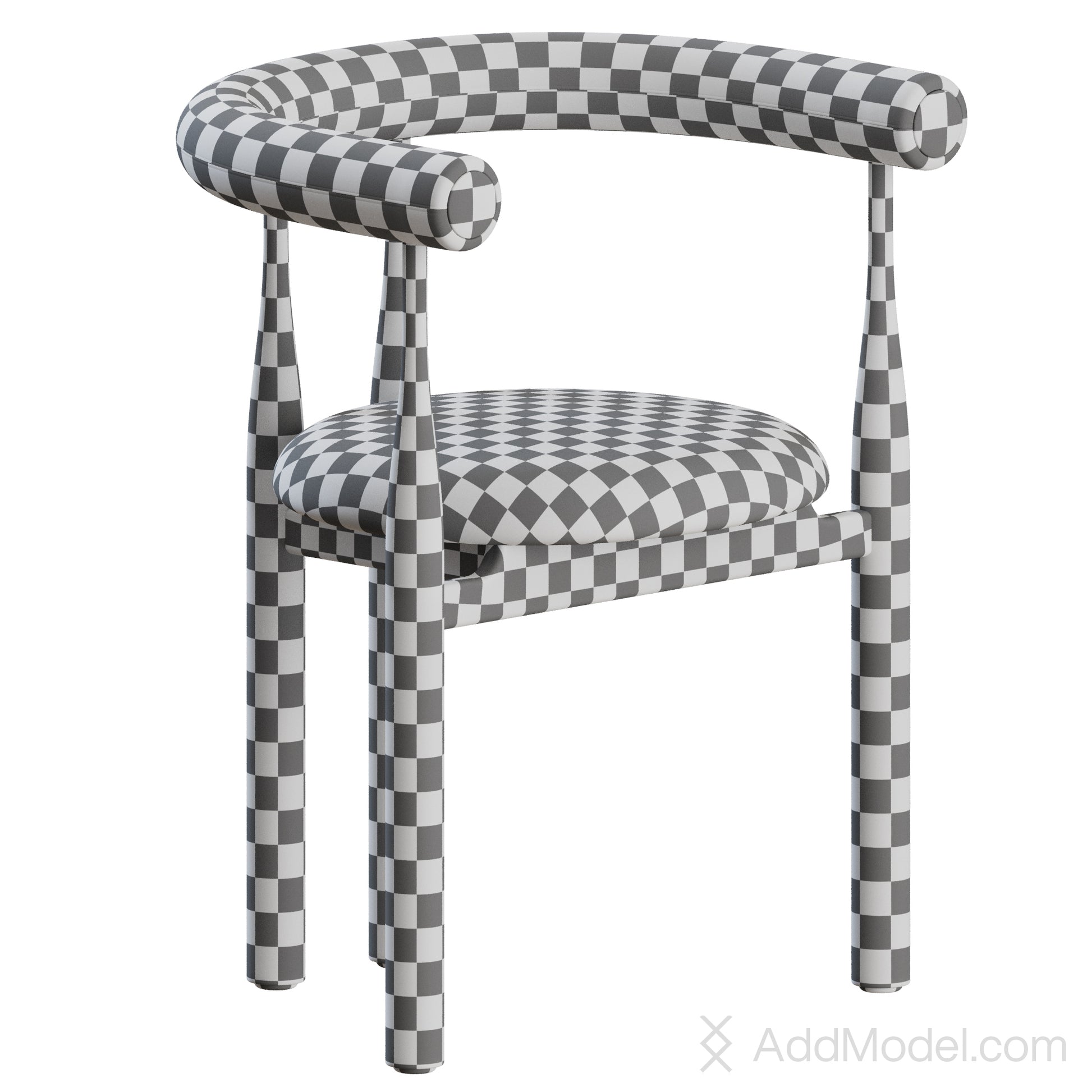 Bukowski Chair Fully Upholstered By Newworks 3D Model