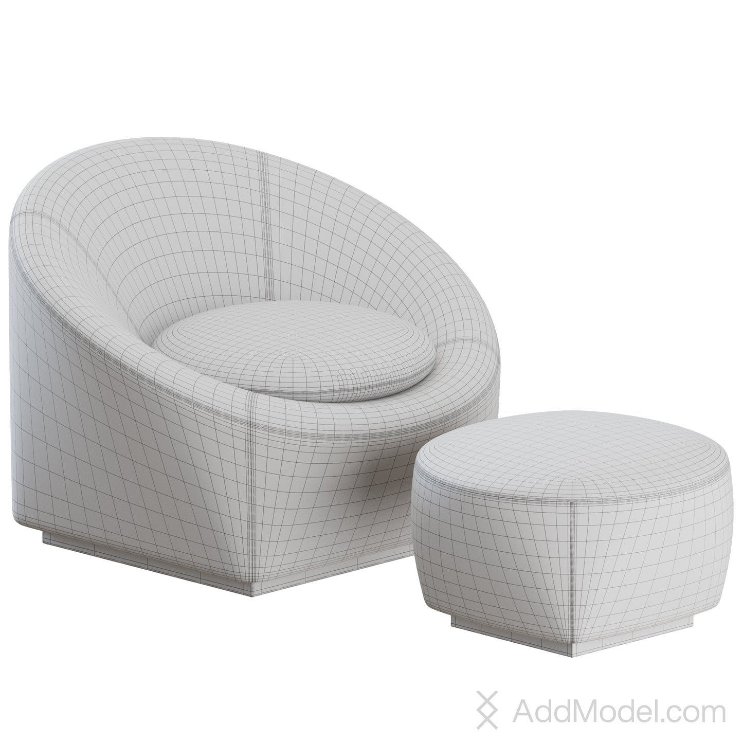 Capri Base Armchair By Minotti 3D Model