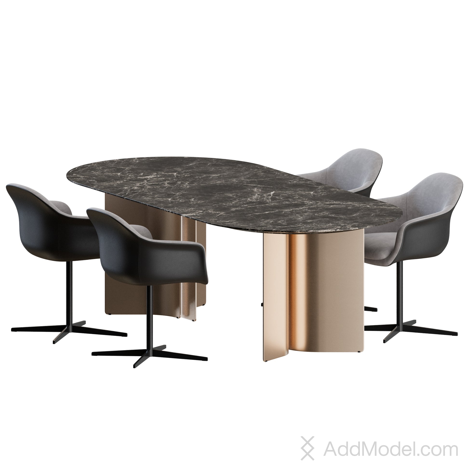 Chia Swivel Dining Set By Marelli 3D Model