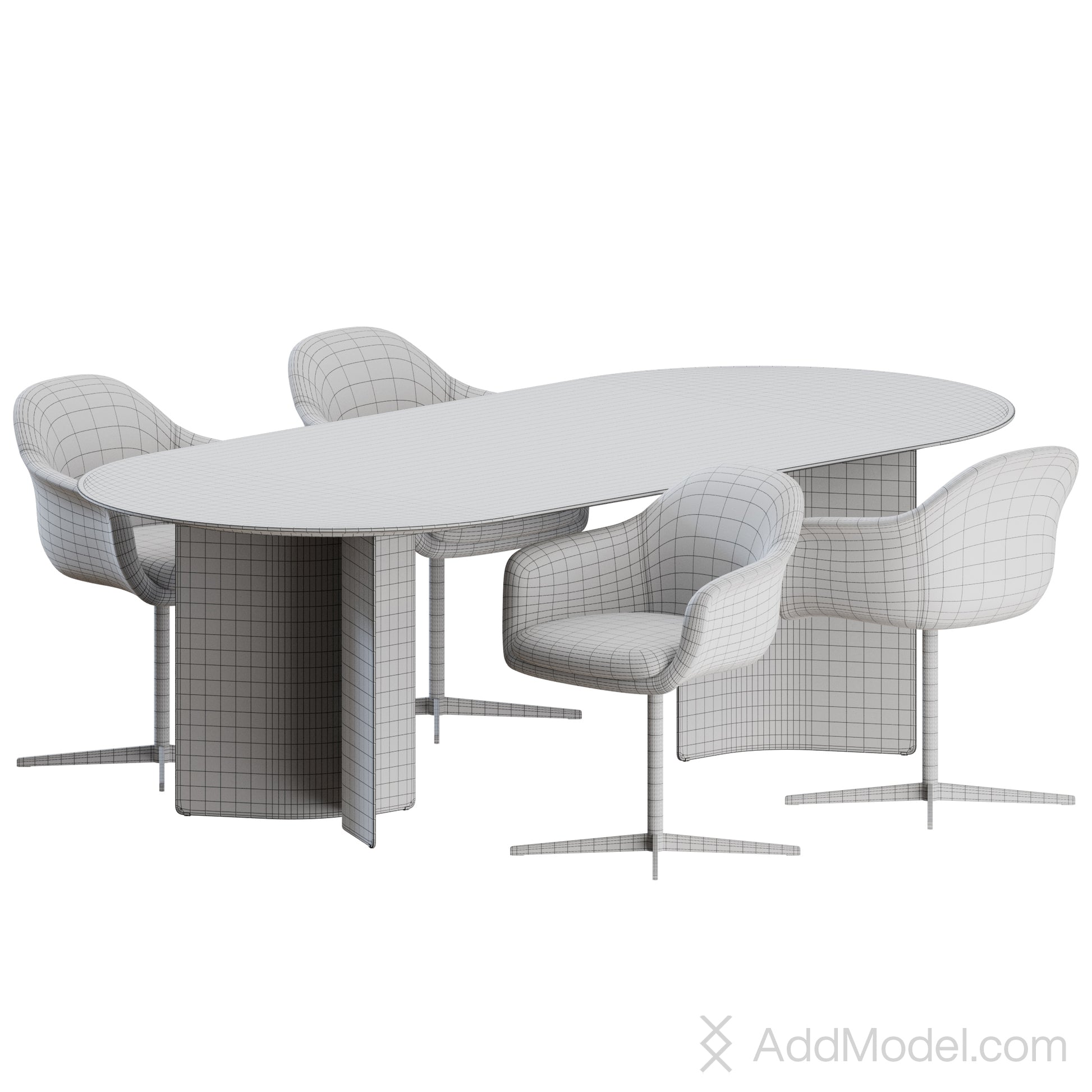 Chia Swivel Dining Set By Marelli 3D Model