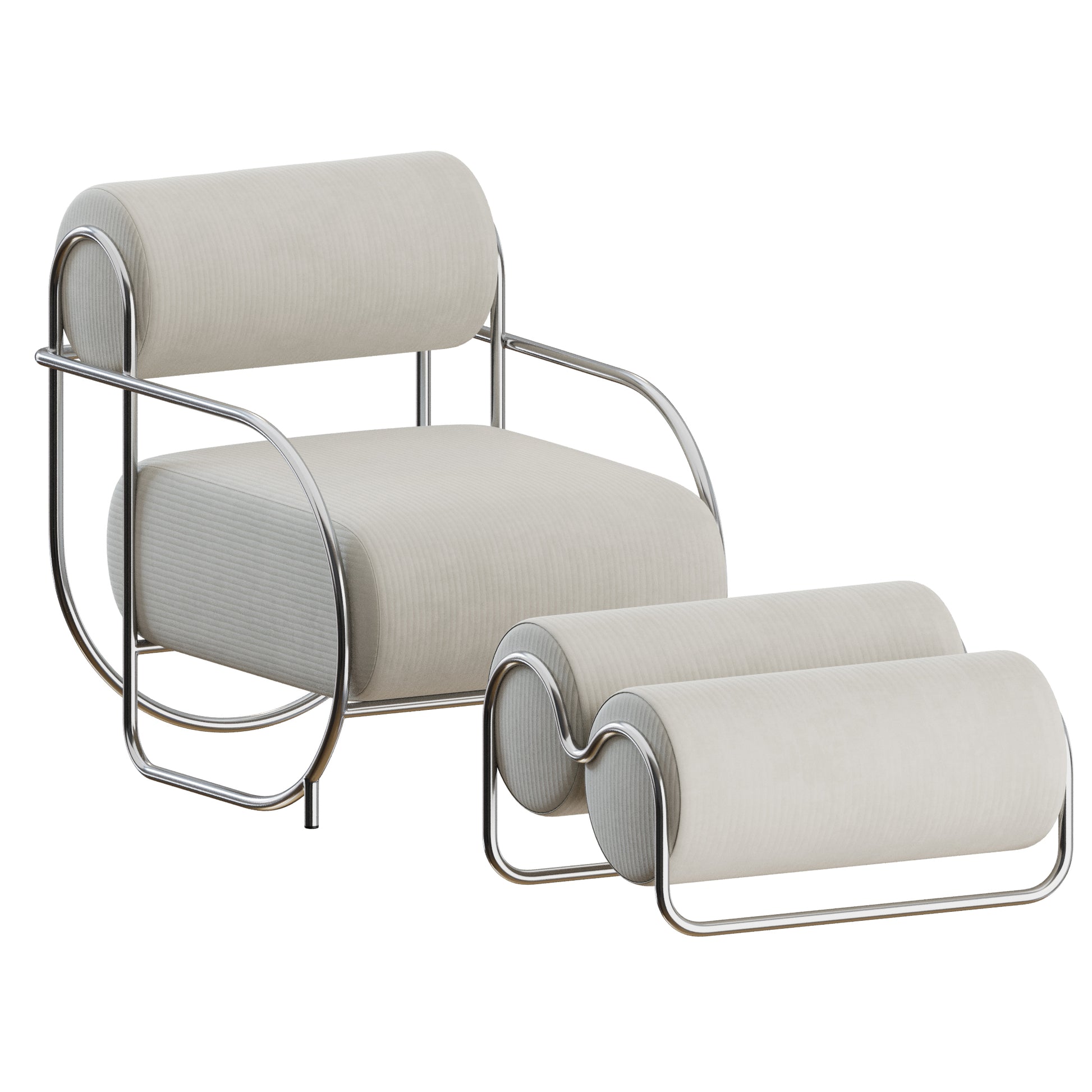 Chromeo Armchair Ottoman by Ellison Studios 3D Model