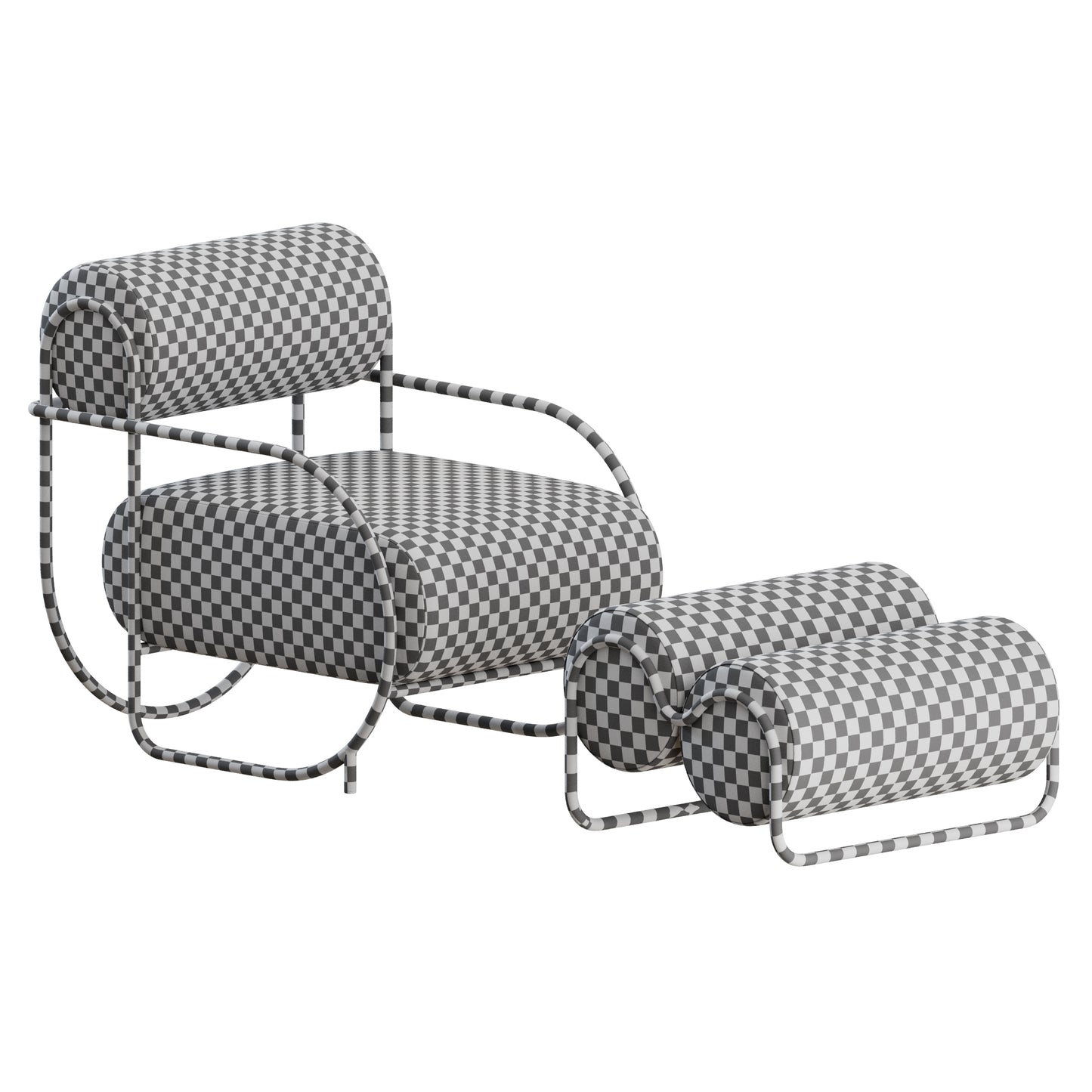 Chromeo Armchair Ottoman by Ellison Studios 3D Model