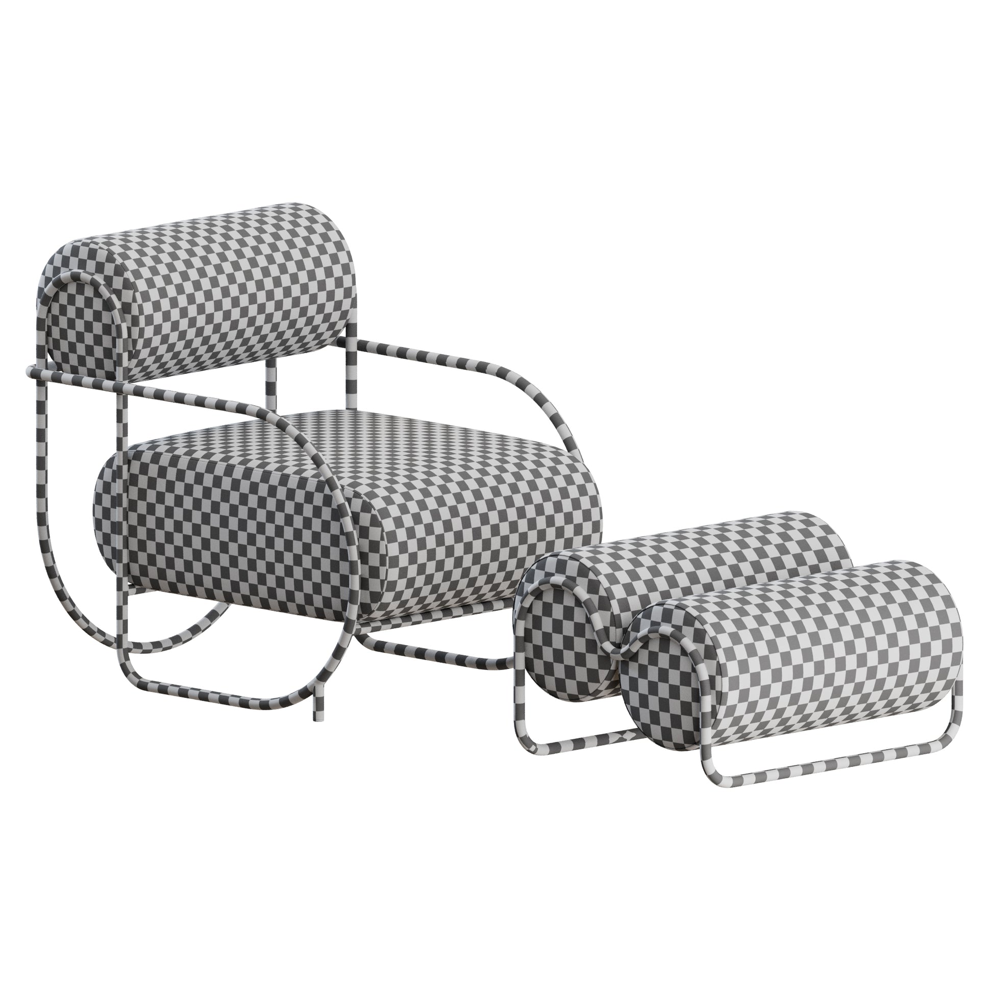 Chromeo Armchair Ottoman by Ellison Studios 3D Model